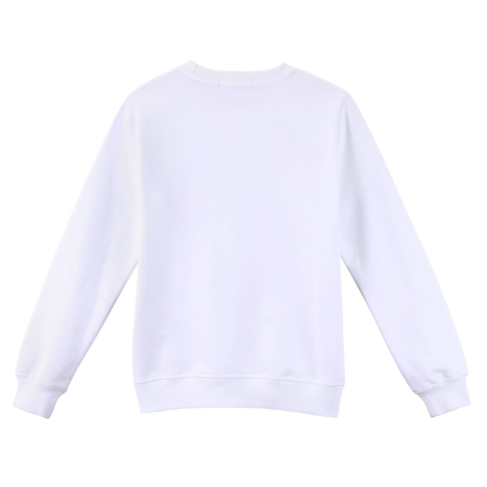 Girls White Embroidered Birds Cotton Sweatshirt - CÉMAROSE | Children's Fashion Store - 2