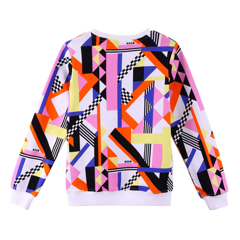 Girls Multicolor Printed Cotton Sweatshirt - CÉMAROSE | Children's Fashion Store - 2