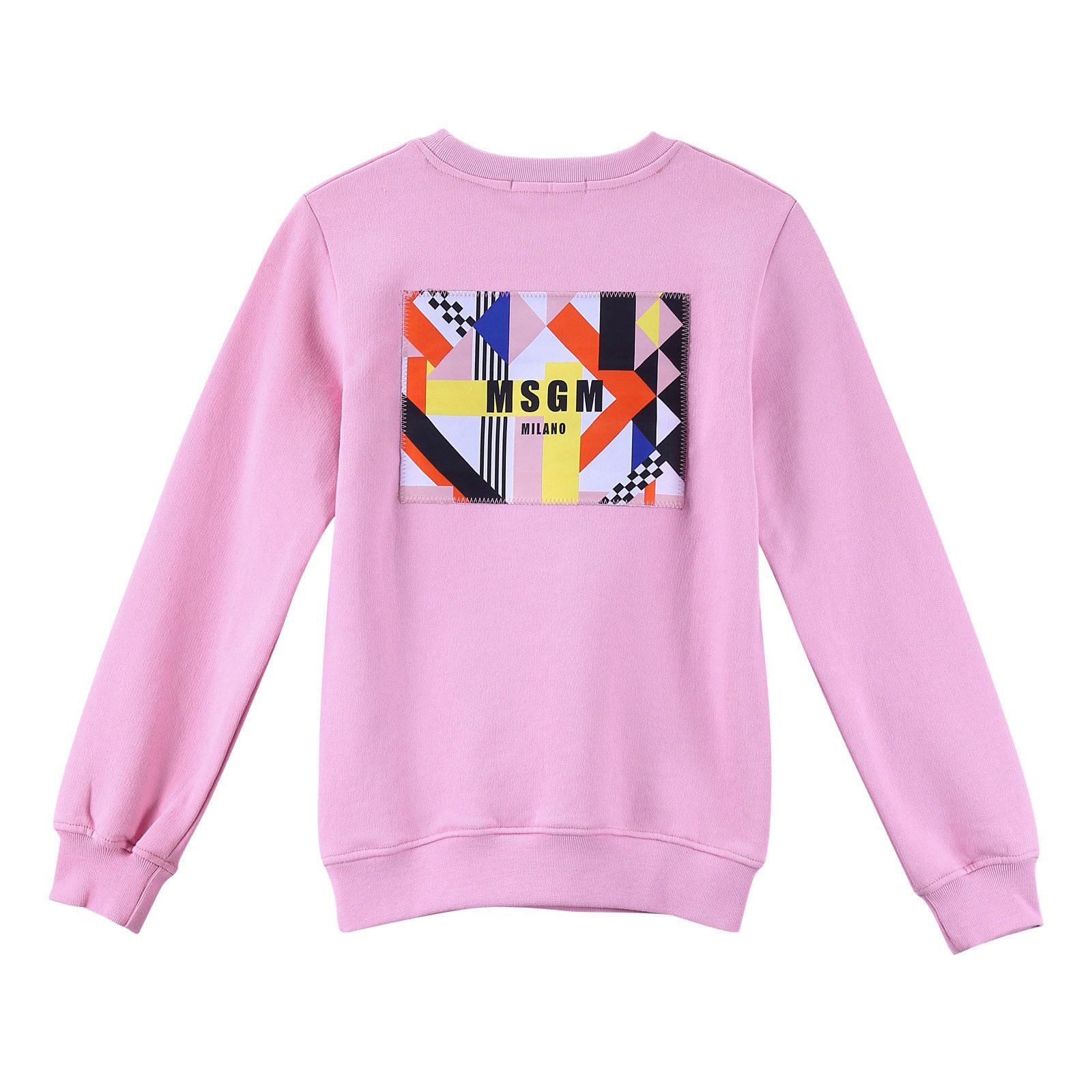 Girls Pink Cotton Sweatshirt With Ribbed Cuffs - CÉMAROSE | Children's Fashion Store - 2