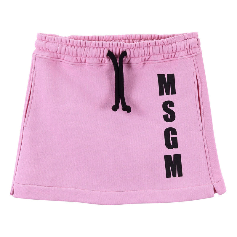 Girls Pink Cotton Skirt With Patch Logo - CÉMAROSE | Children's Fashion Store - 1