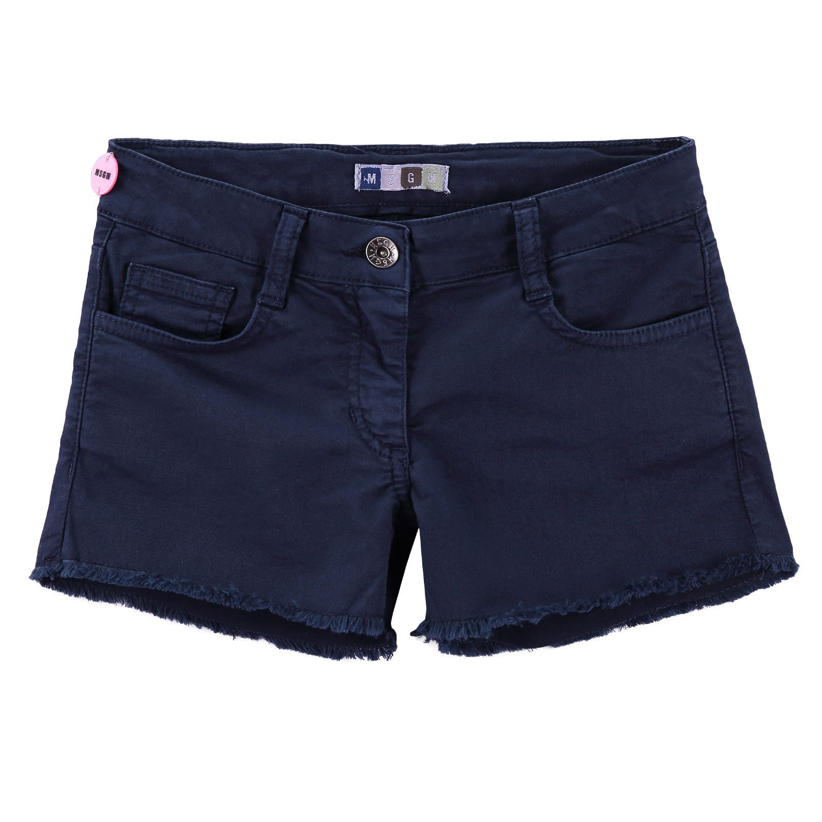 Girls Blue Cotton Gabardine Short - CÉMAROSE | Children's Fashion Store - 1