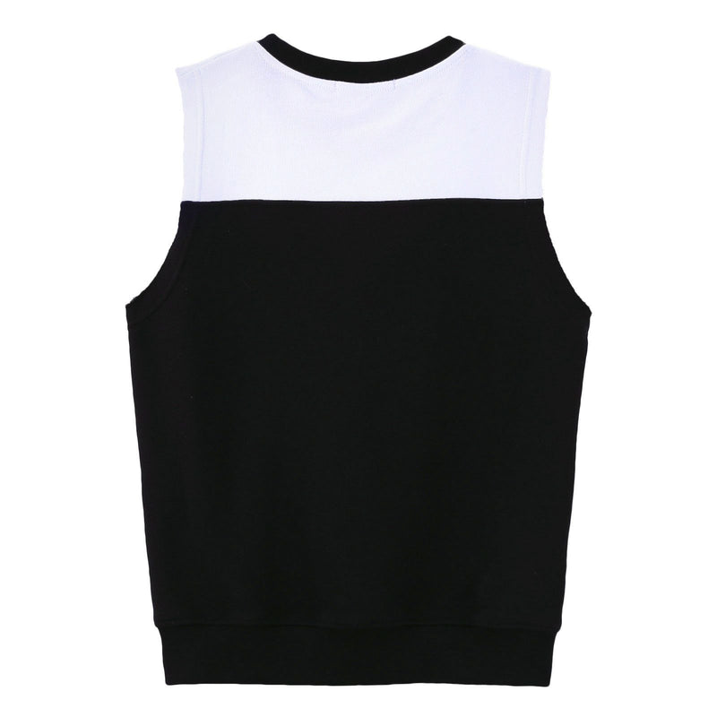 Boys Black Cotton Sleeveless Sweatshirt With Brand Logo - CÉMAROSE | Children's Fashion Store - 2