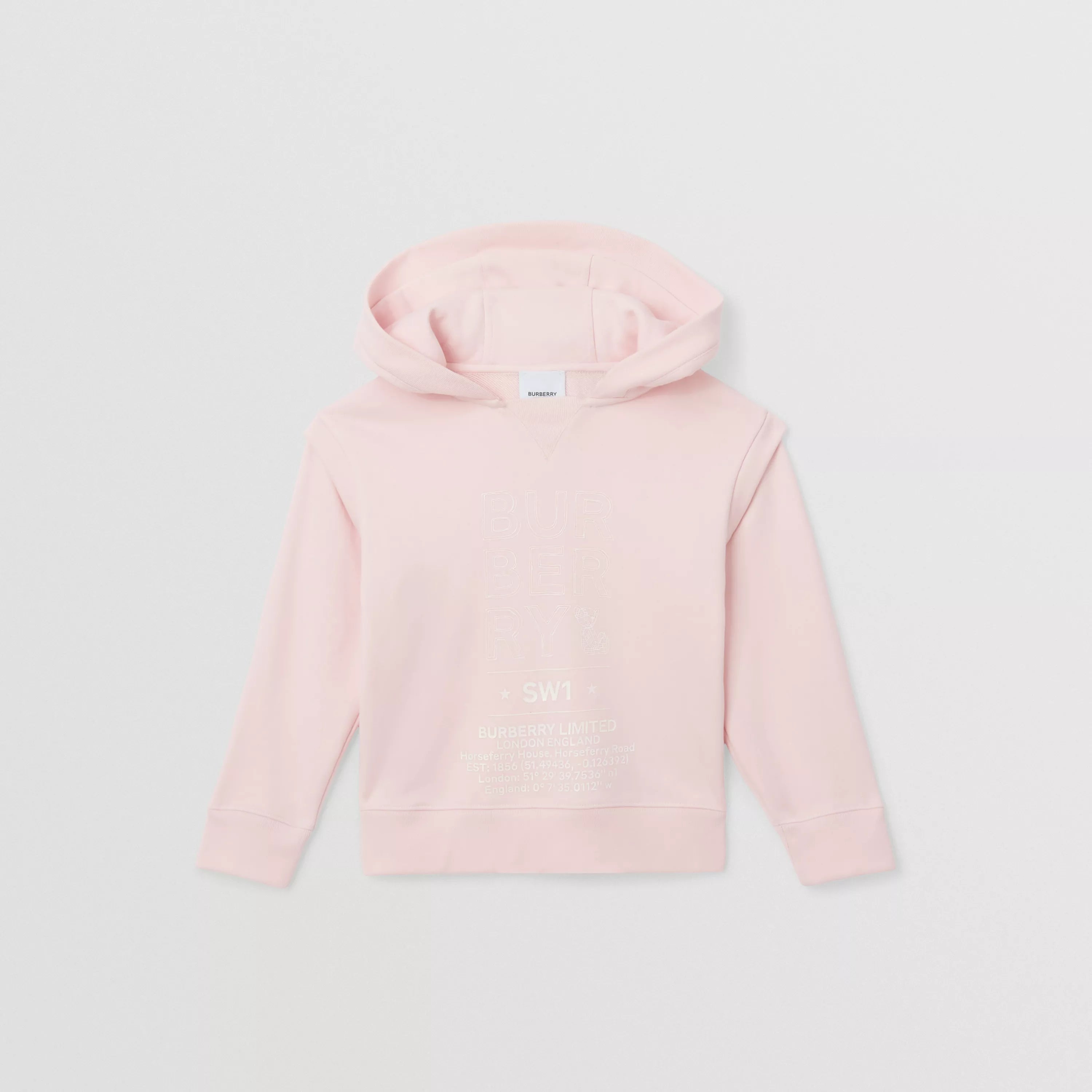 Girls Pink Hooded Cotton Sweatshirt