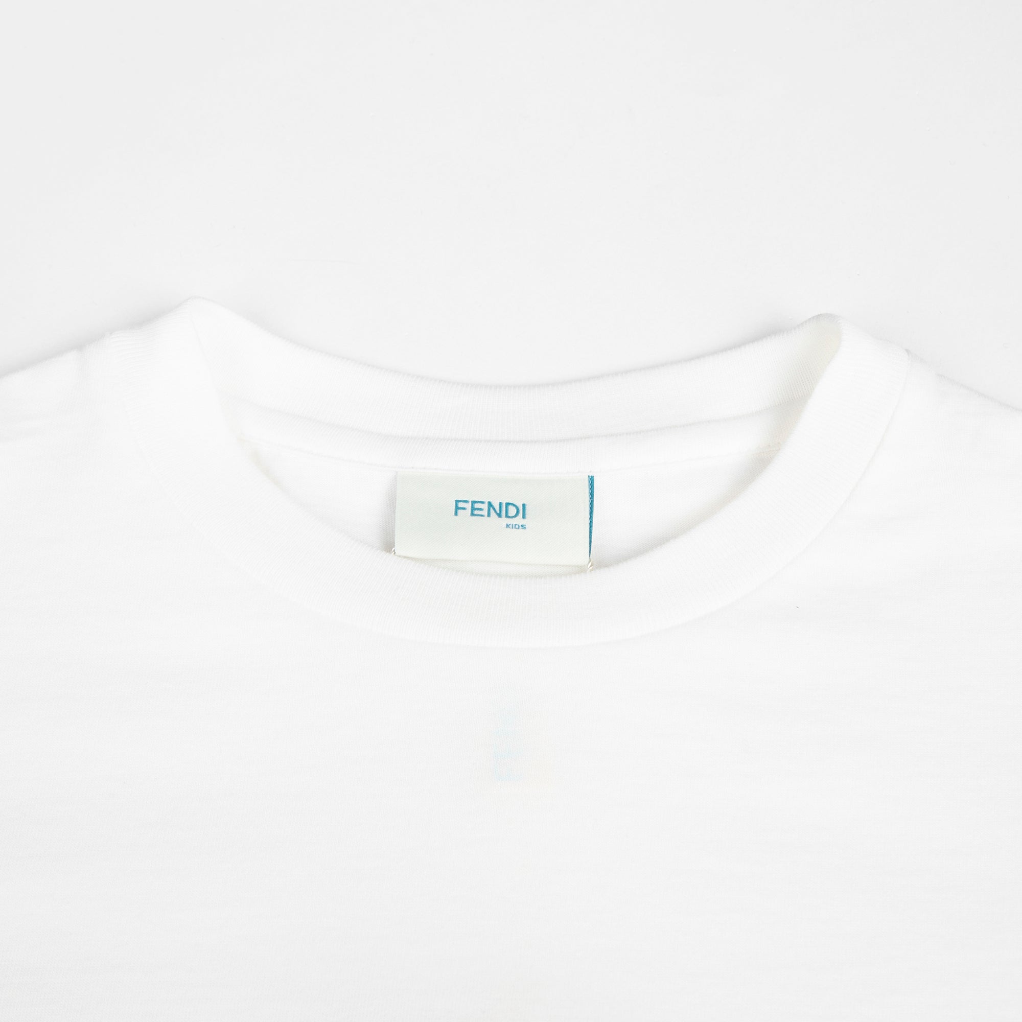 Boys & Girls White FF Logo Cotton T-Shirt