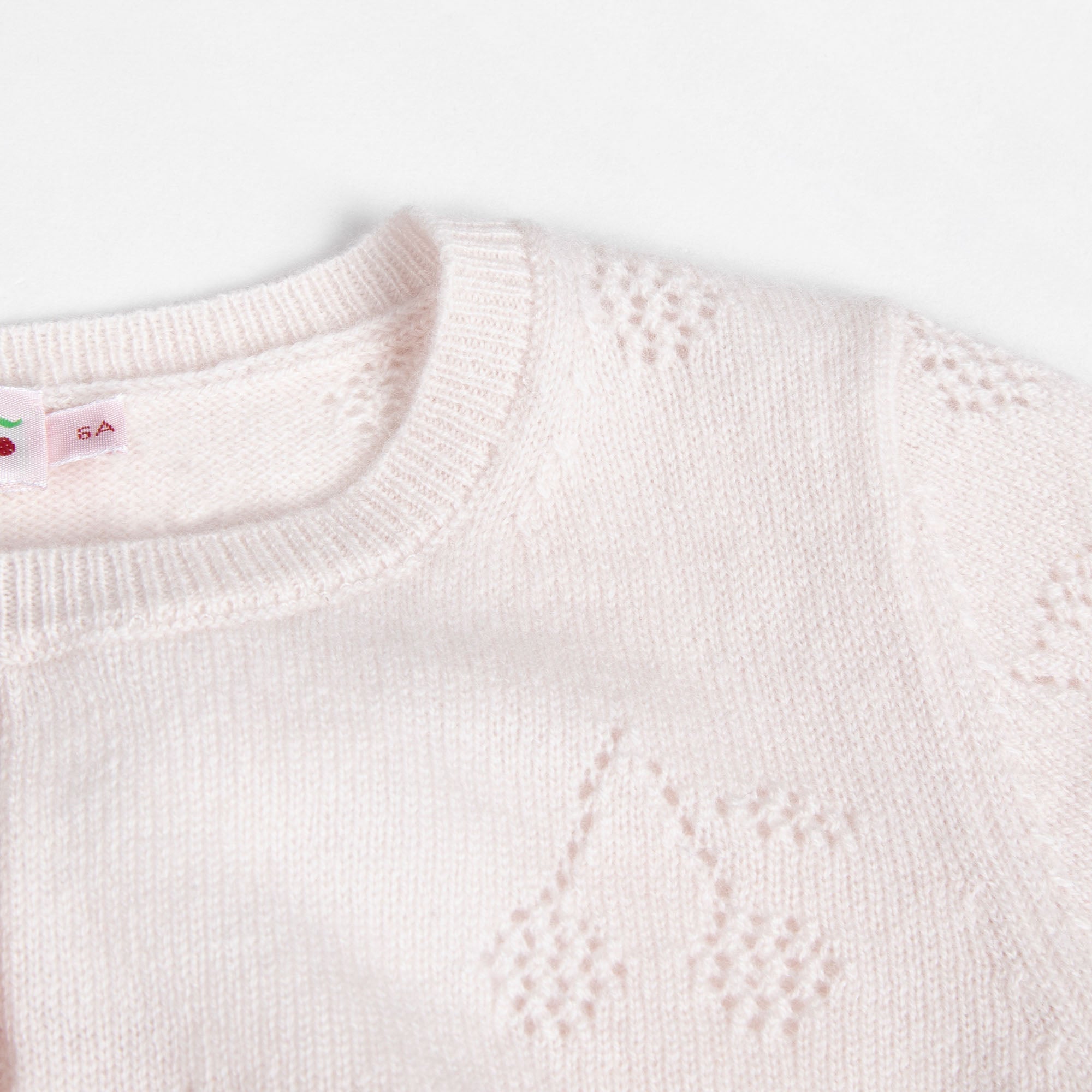 Girls Light Pink Cashmere Cardigan
