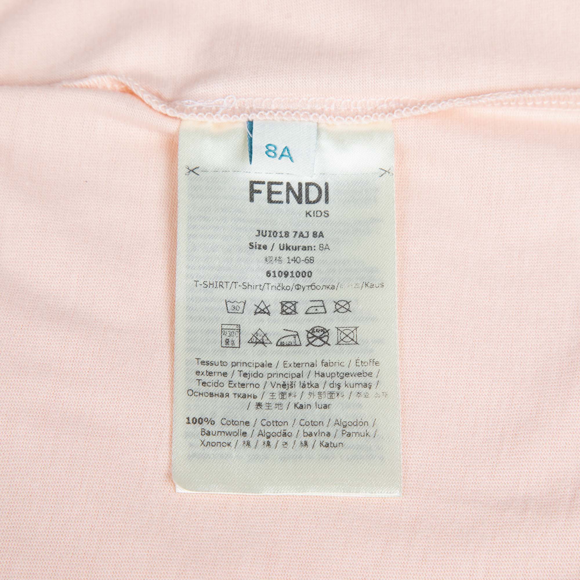 Boys & Girls Pink Logo Cotton T-Shirt