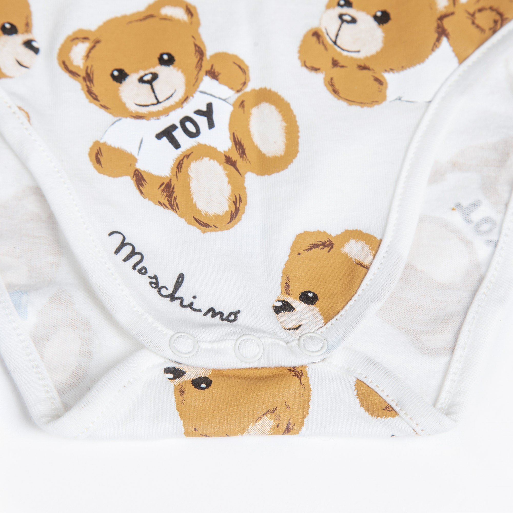 Baby Boys & Girls White Printed Cotton Babysuit