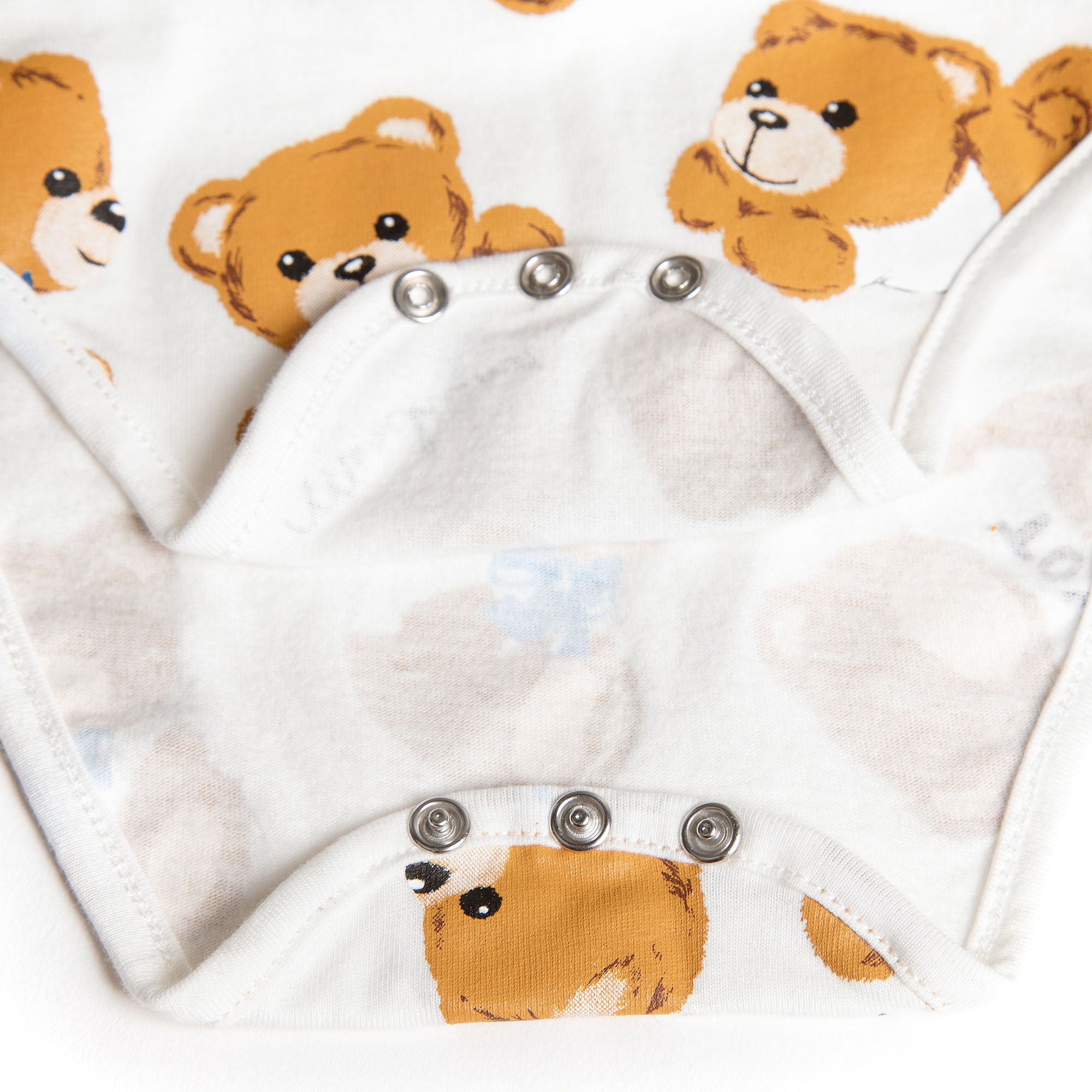 Baby Boys & Girls White Printed Cotton Babysuit