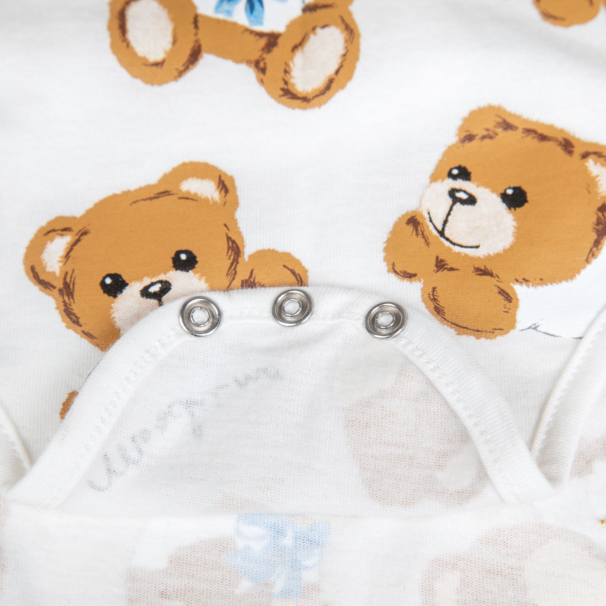 Baby Boys & Girls White Printed Cotton Babysuit