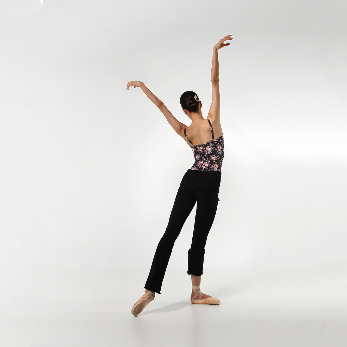 Girls Black Floral Ballet Onesies