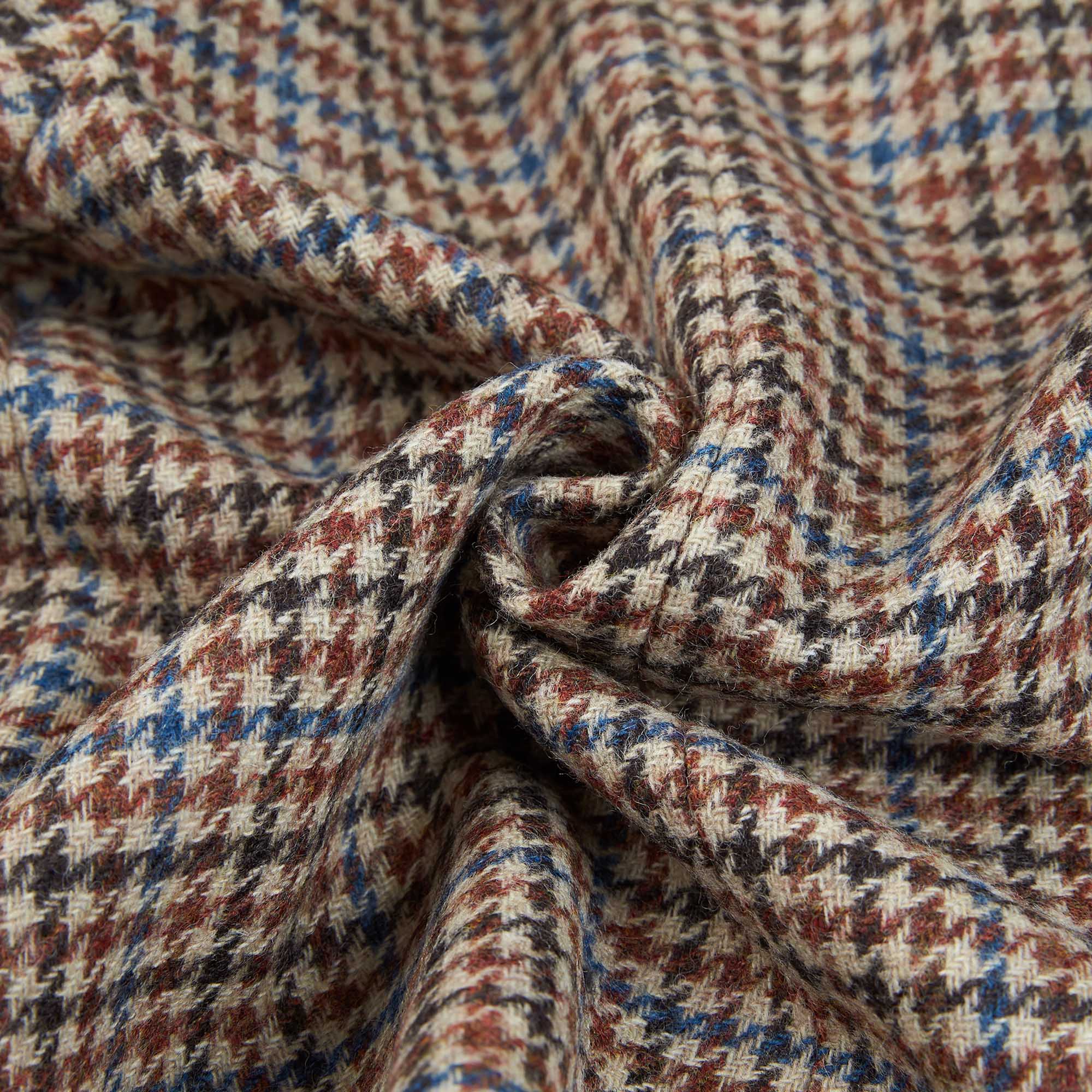 Baby Girls Beige Check Wool Coat