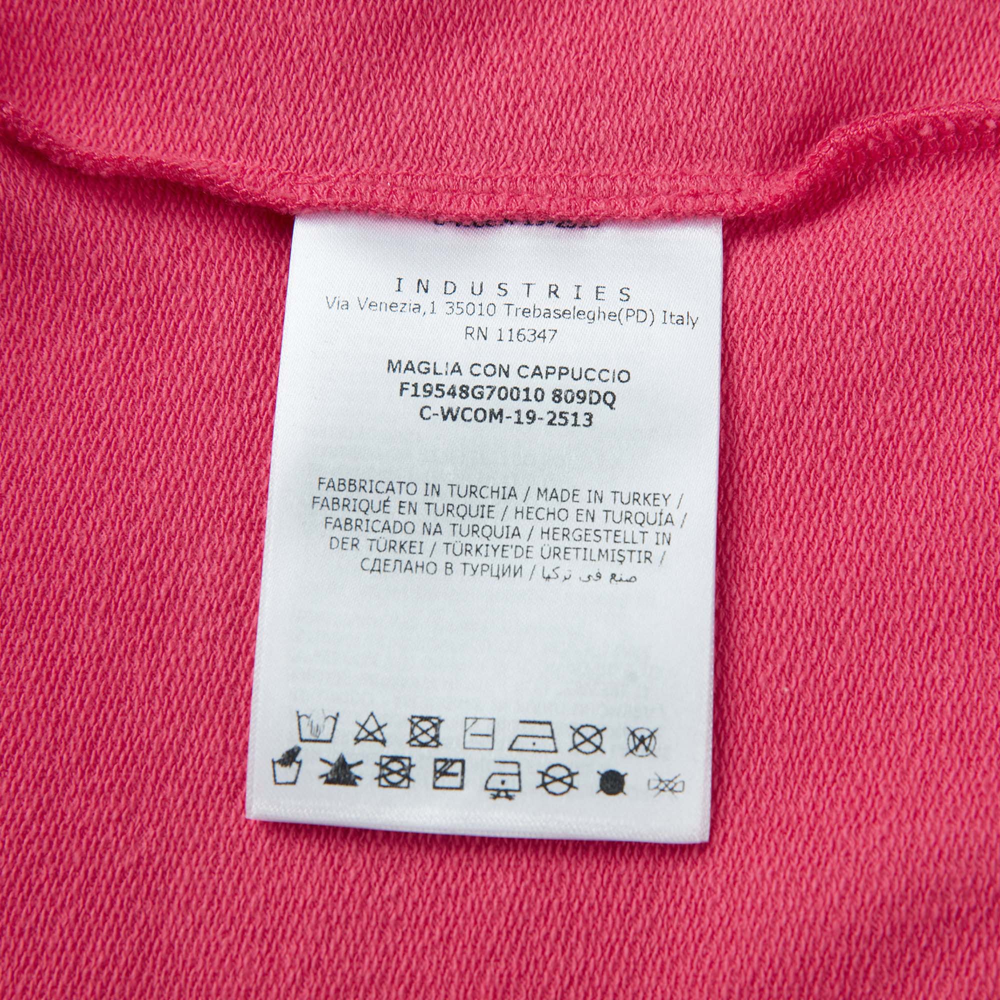 Girls Pink Hooded Cotton Sweatershirt