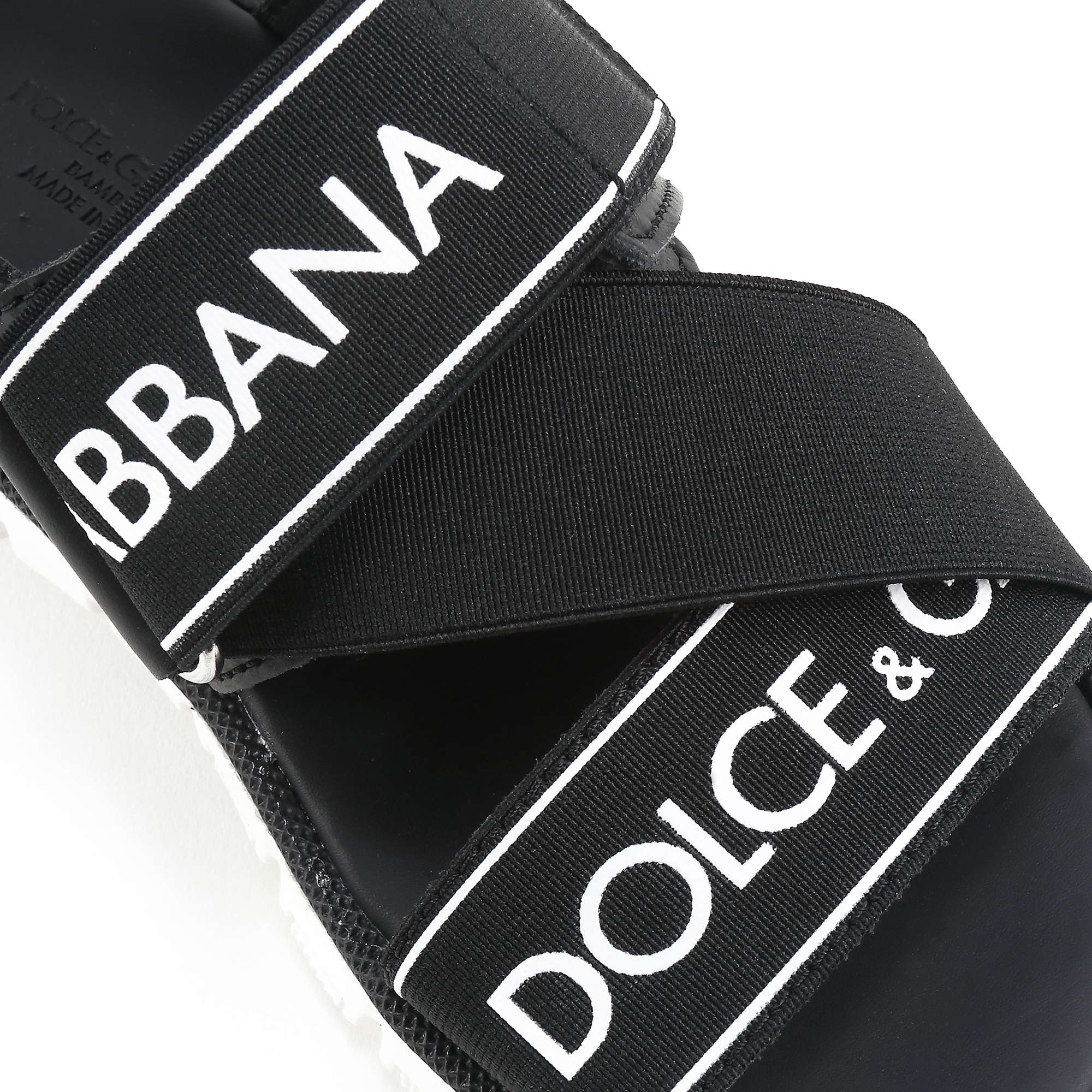 Girls & Boys Black Logo Sandals