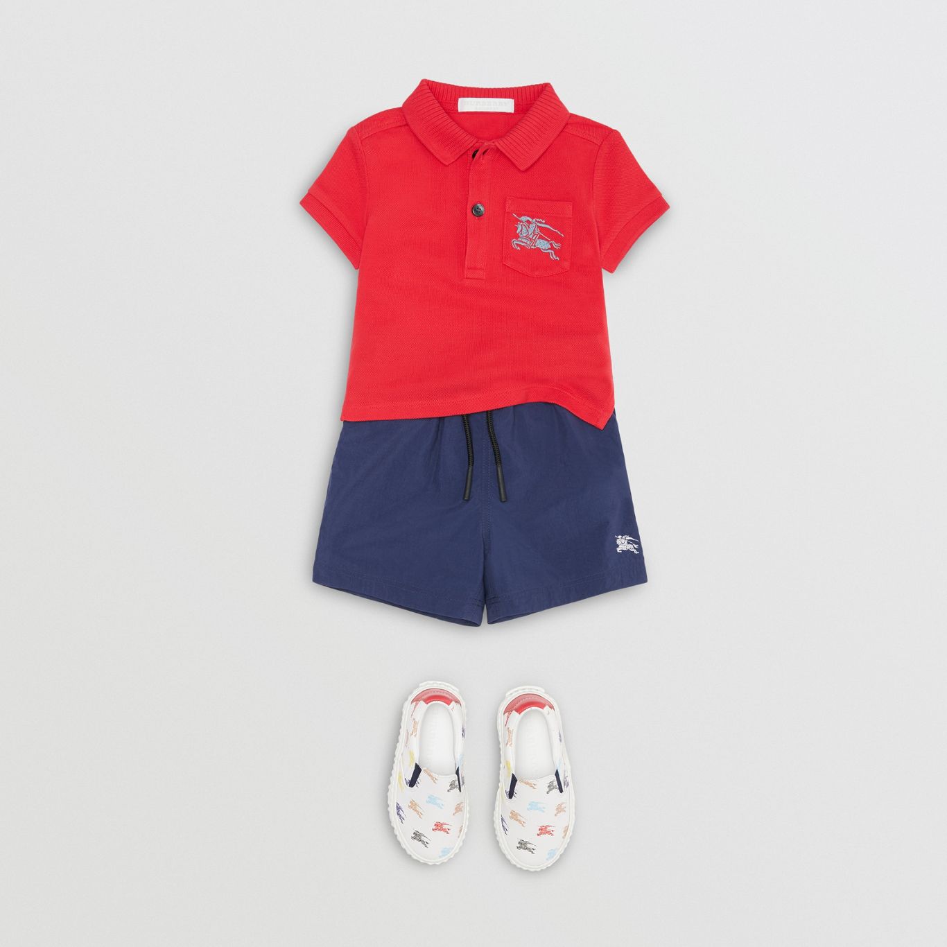 Baby Boys Bright Red Cotton Polo Shirt