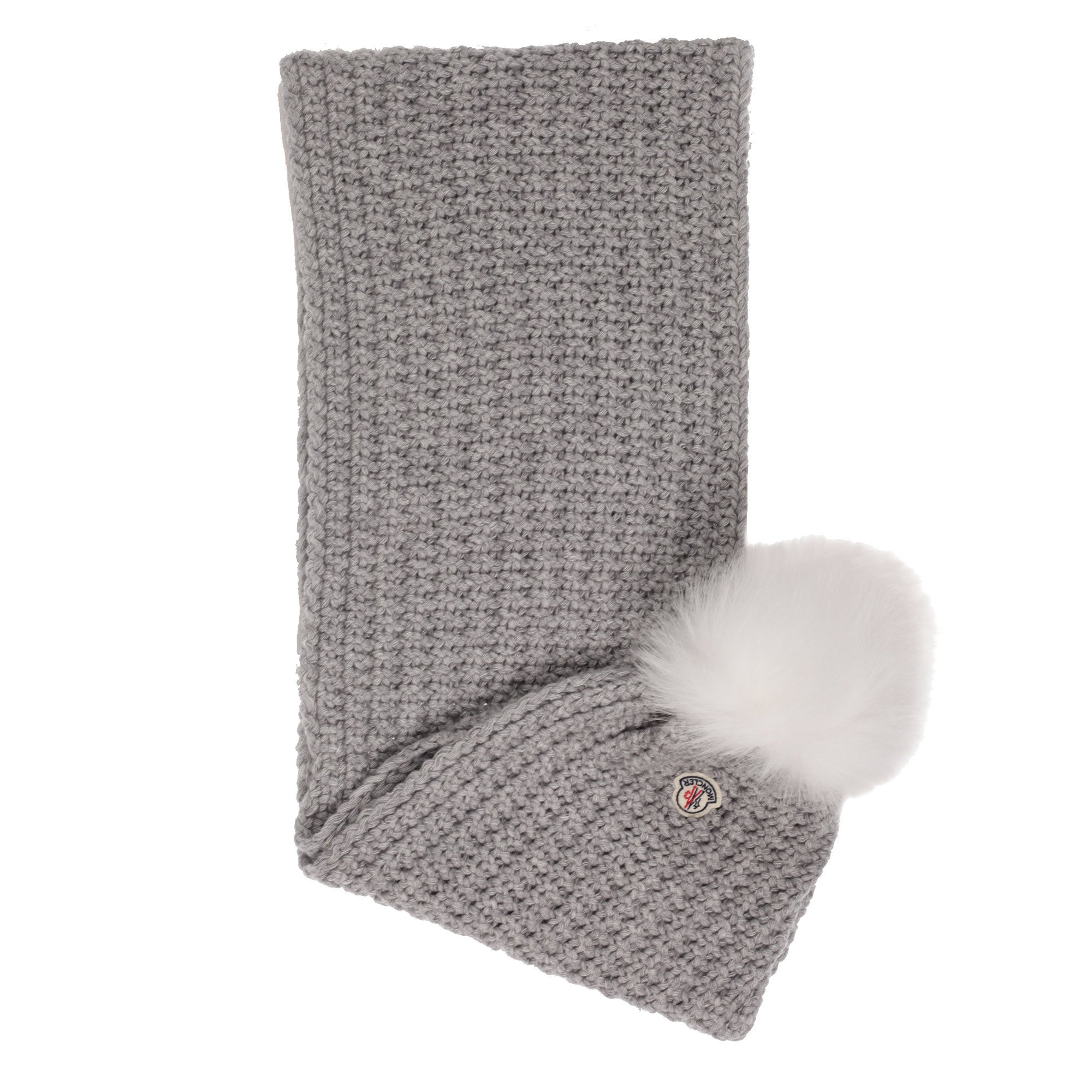 Boys & Girls Grey Wool Scarf With Fur Pom-Pom - CÉMAROSE | Children's Fashion Store - 3