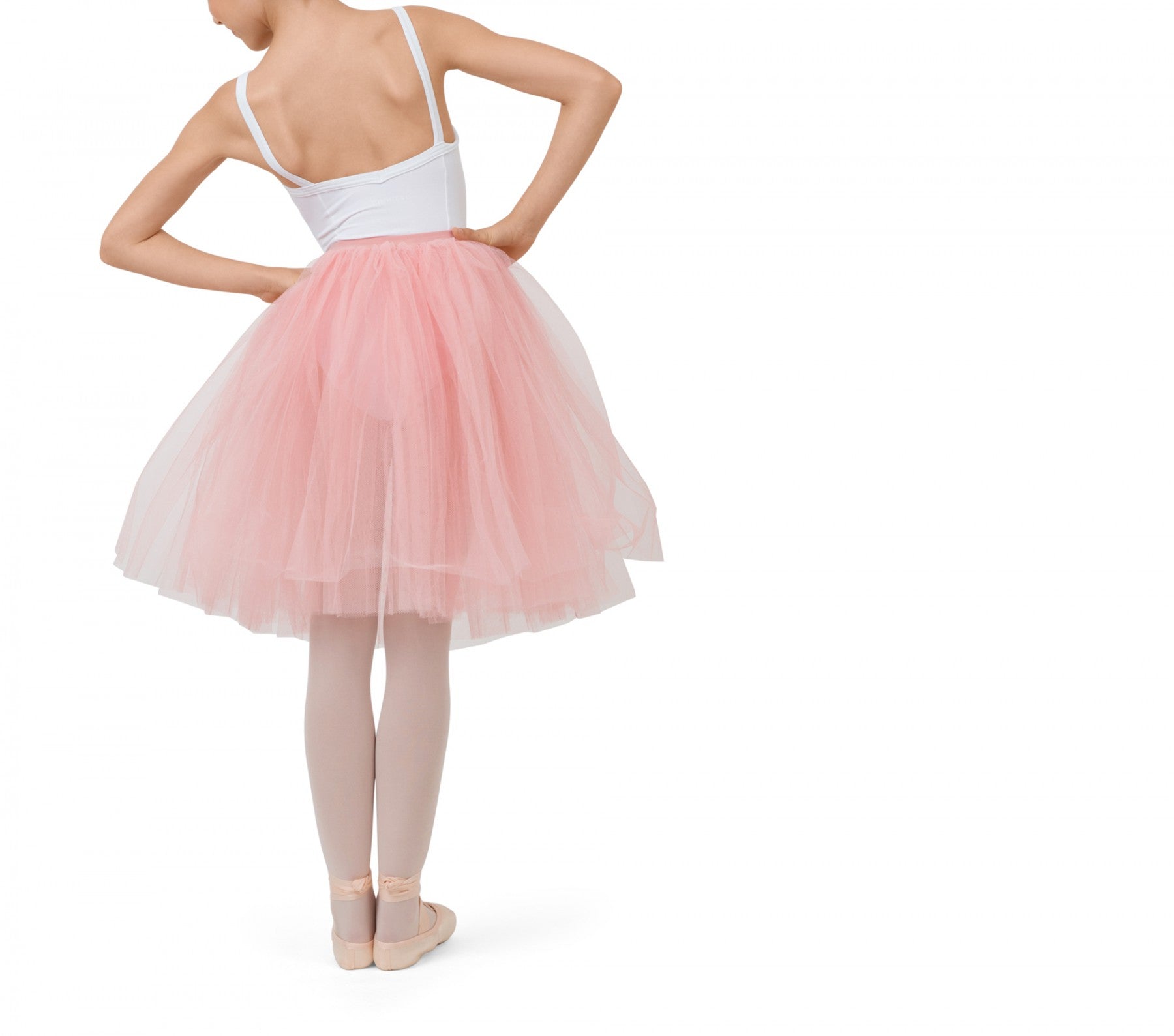 Girl Pink Long Tulle Skirt