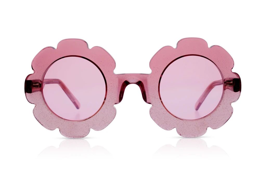 'Pixie' Pink Glitter Sunglasses