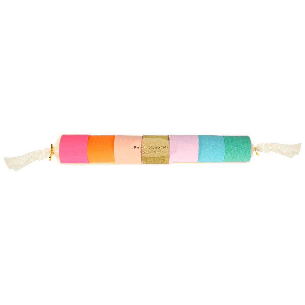 Bright Crepe Paper Streamers (set of 7)