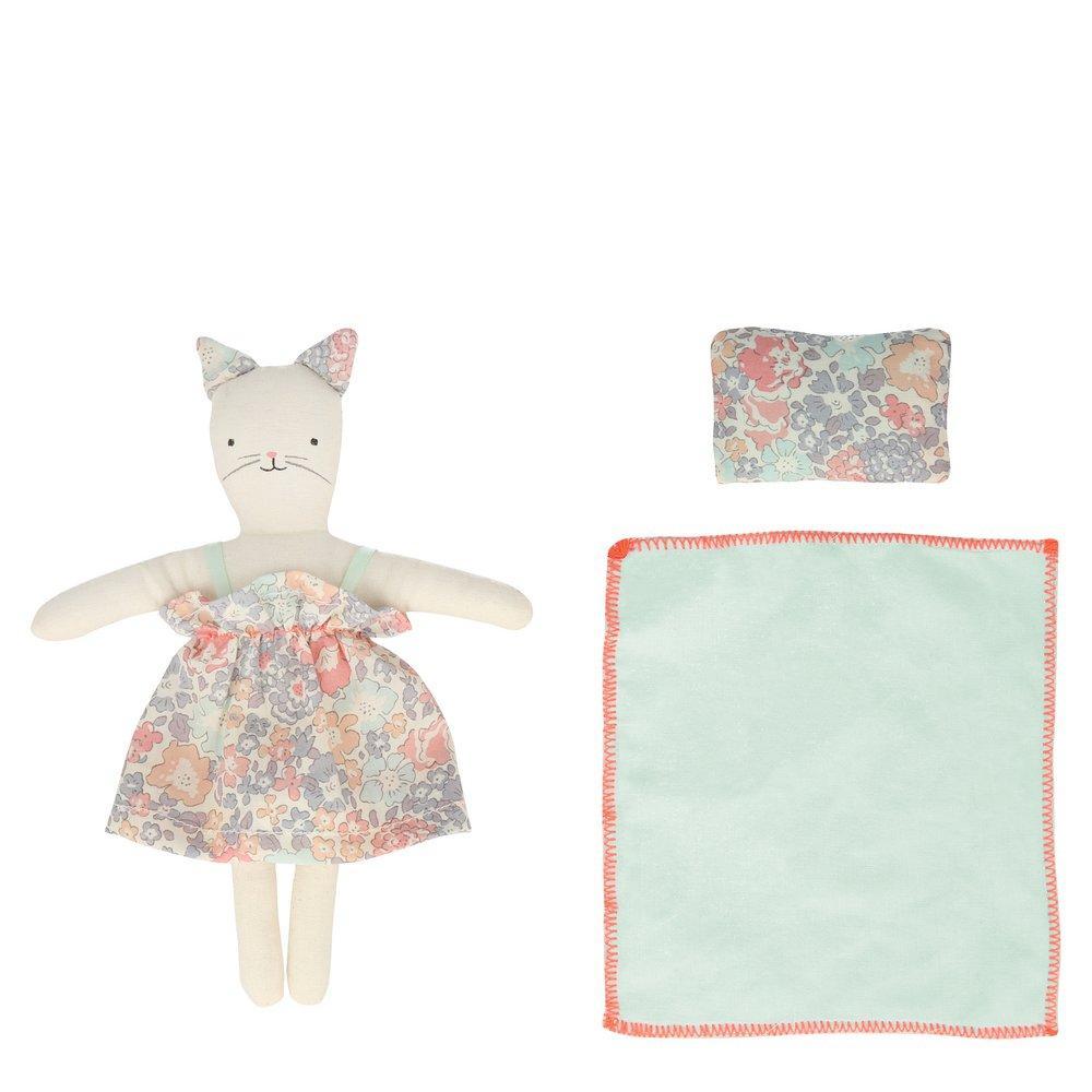 Floral Kitty Mini Suitcase Doll Set