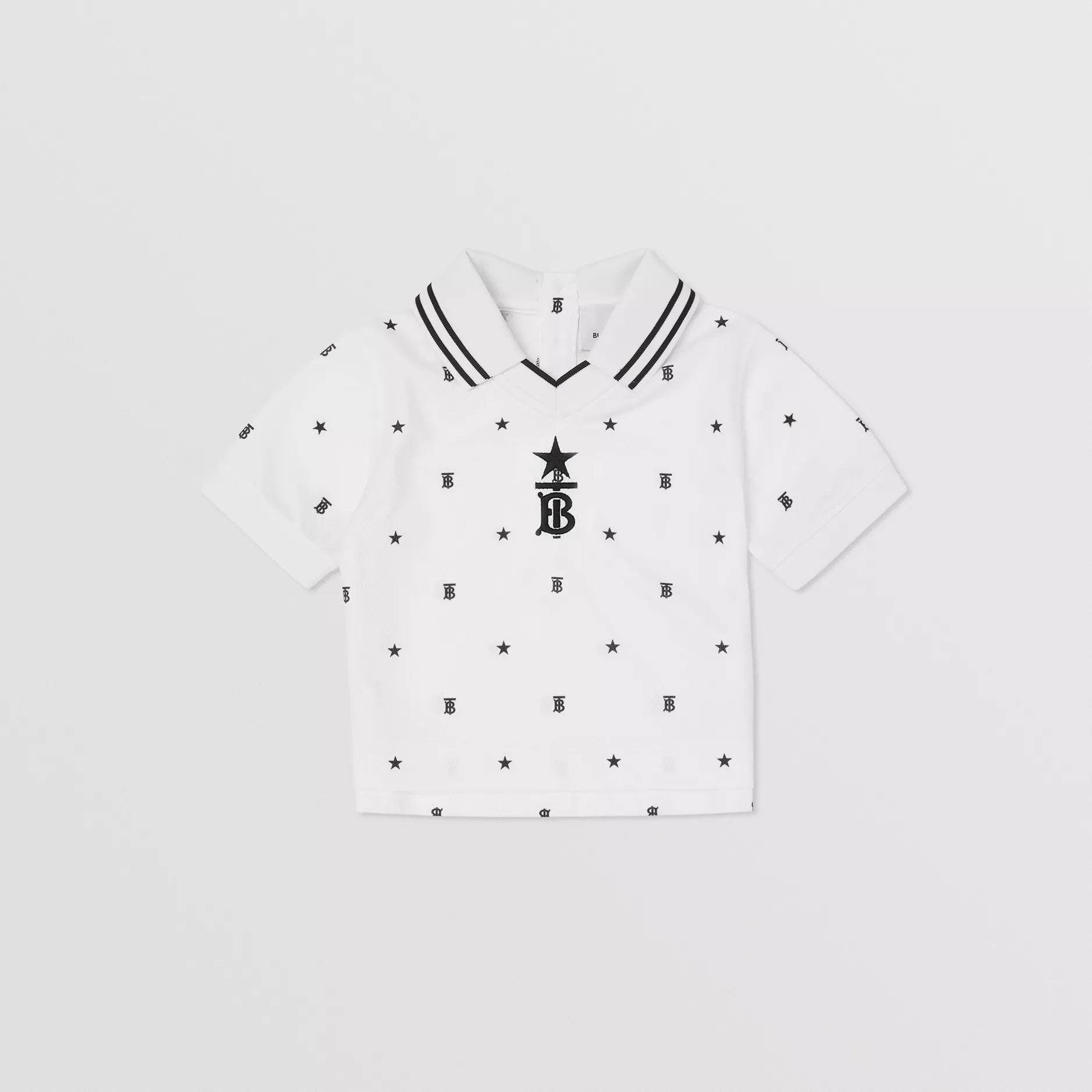 Baby Boys White & Black Logo Shirt
