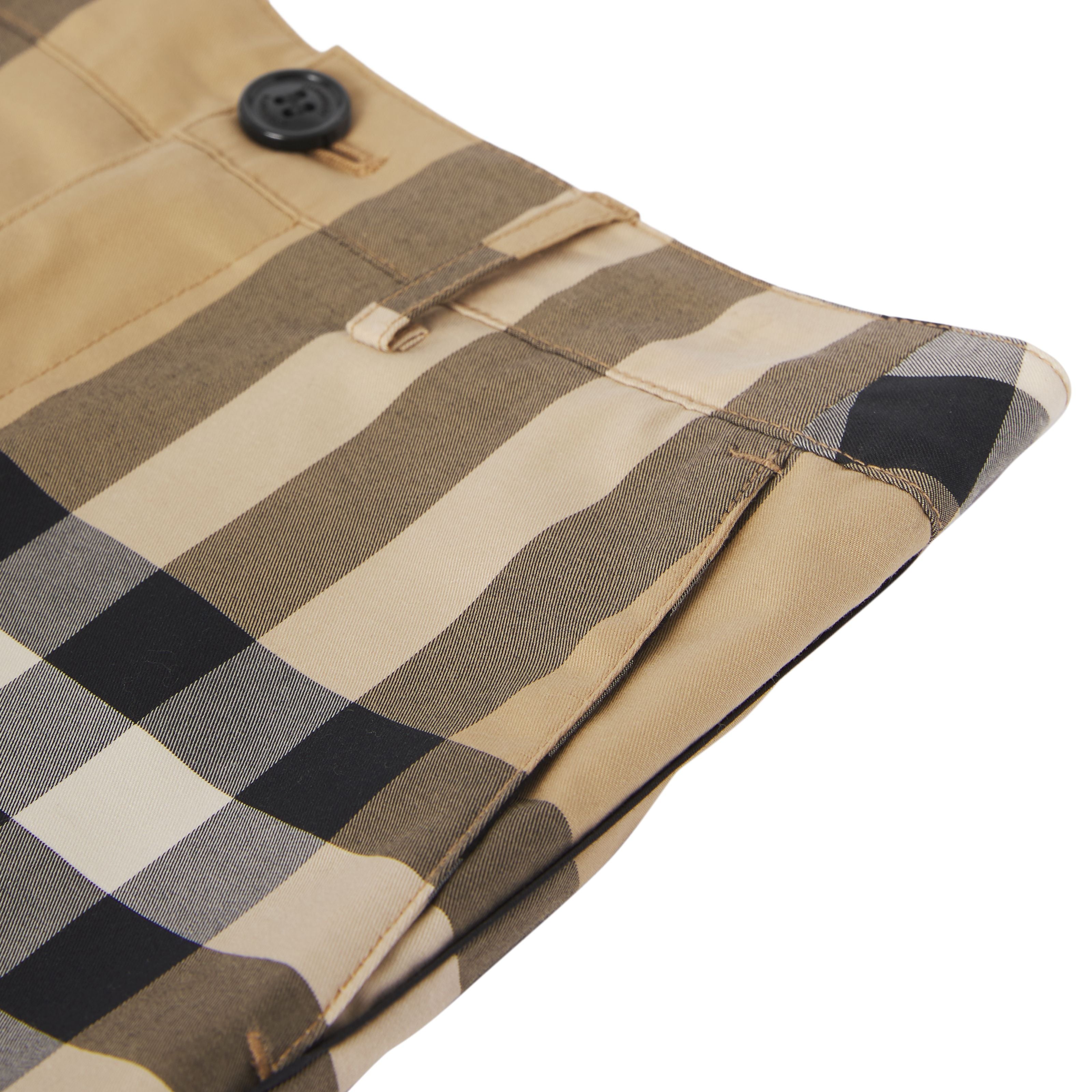 Boys Beige Check Cotton Shorts