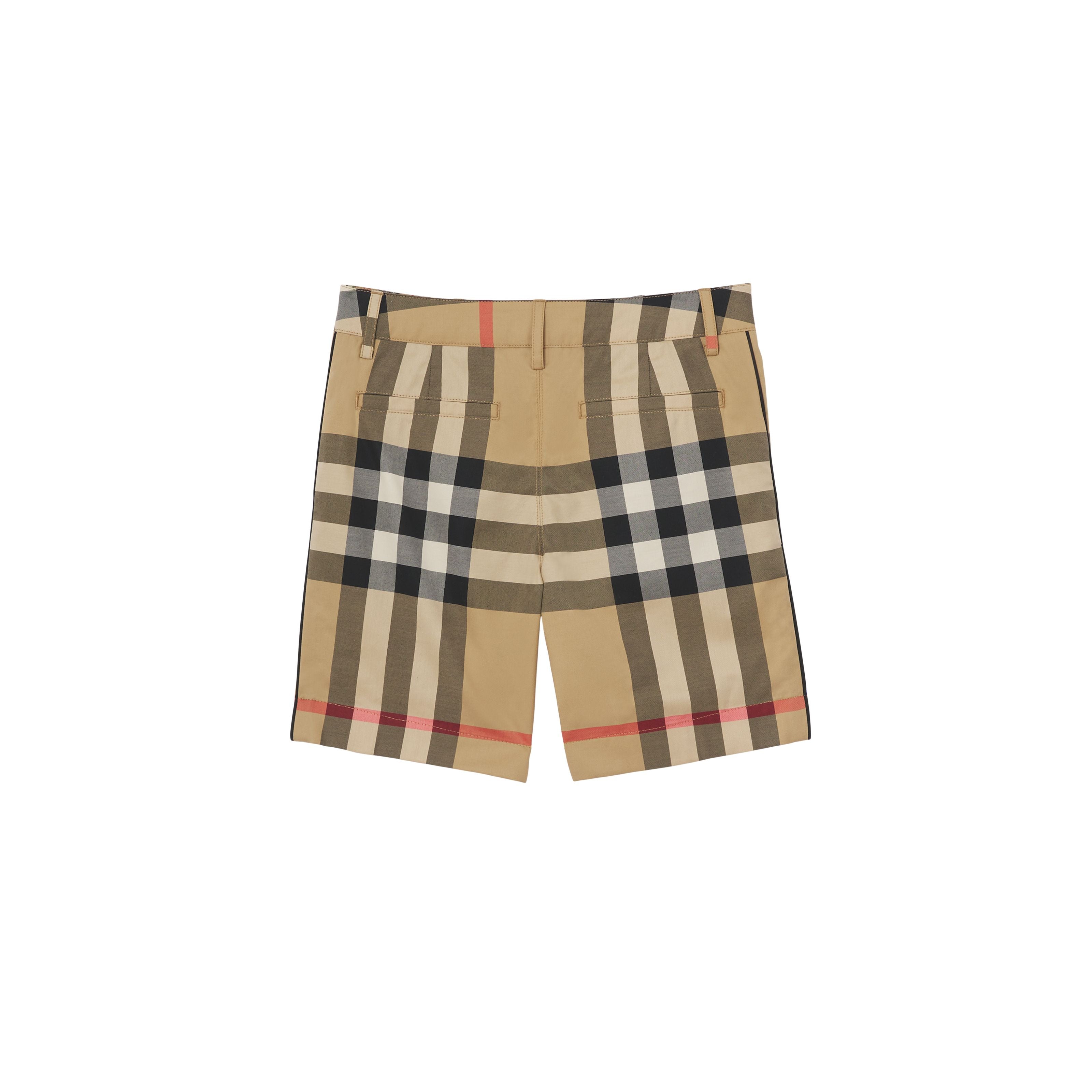 Boys Beige Check Cotton Shorts