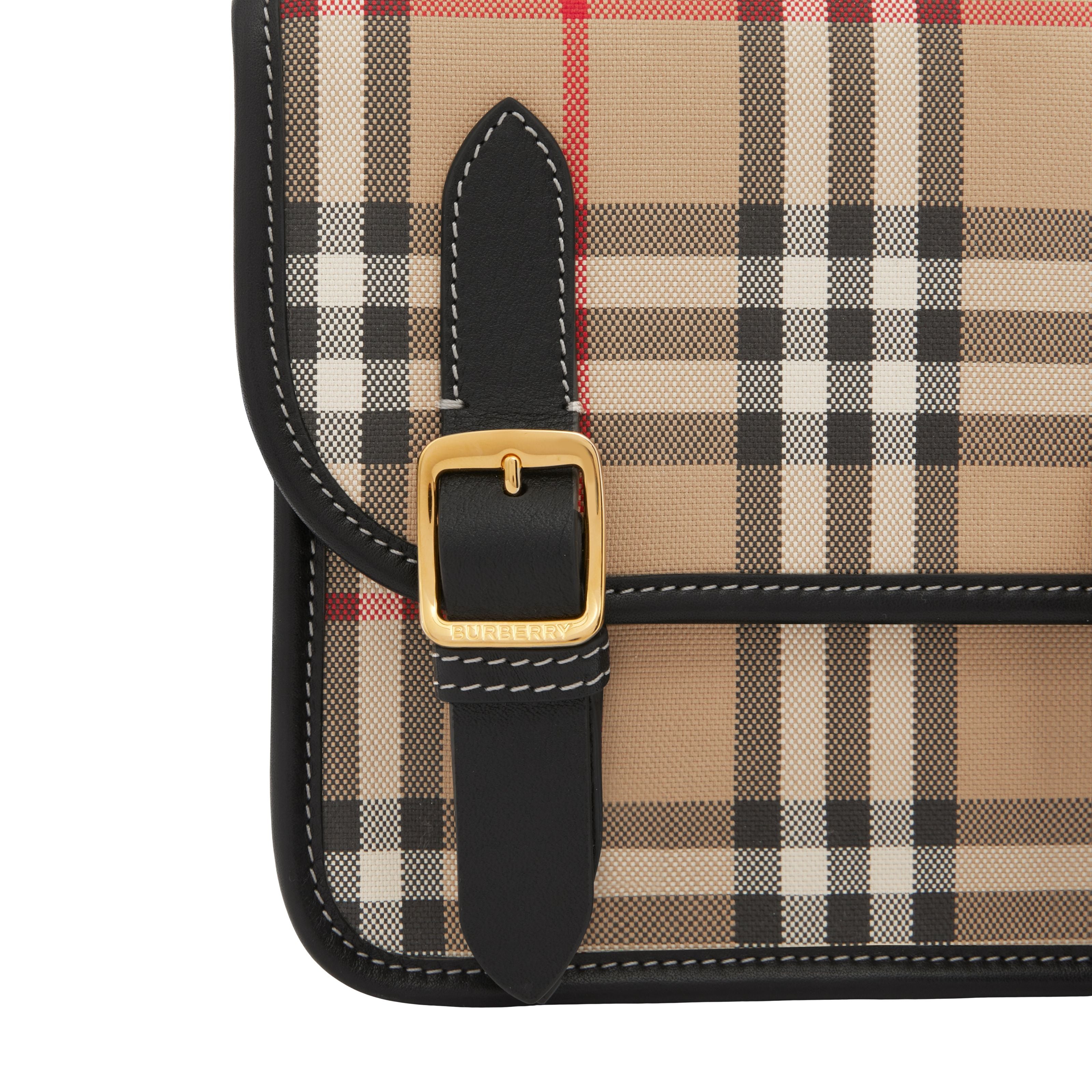 Girls Beige Check Shoulder Bag