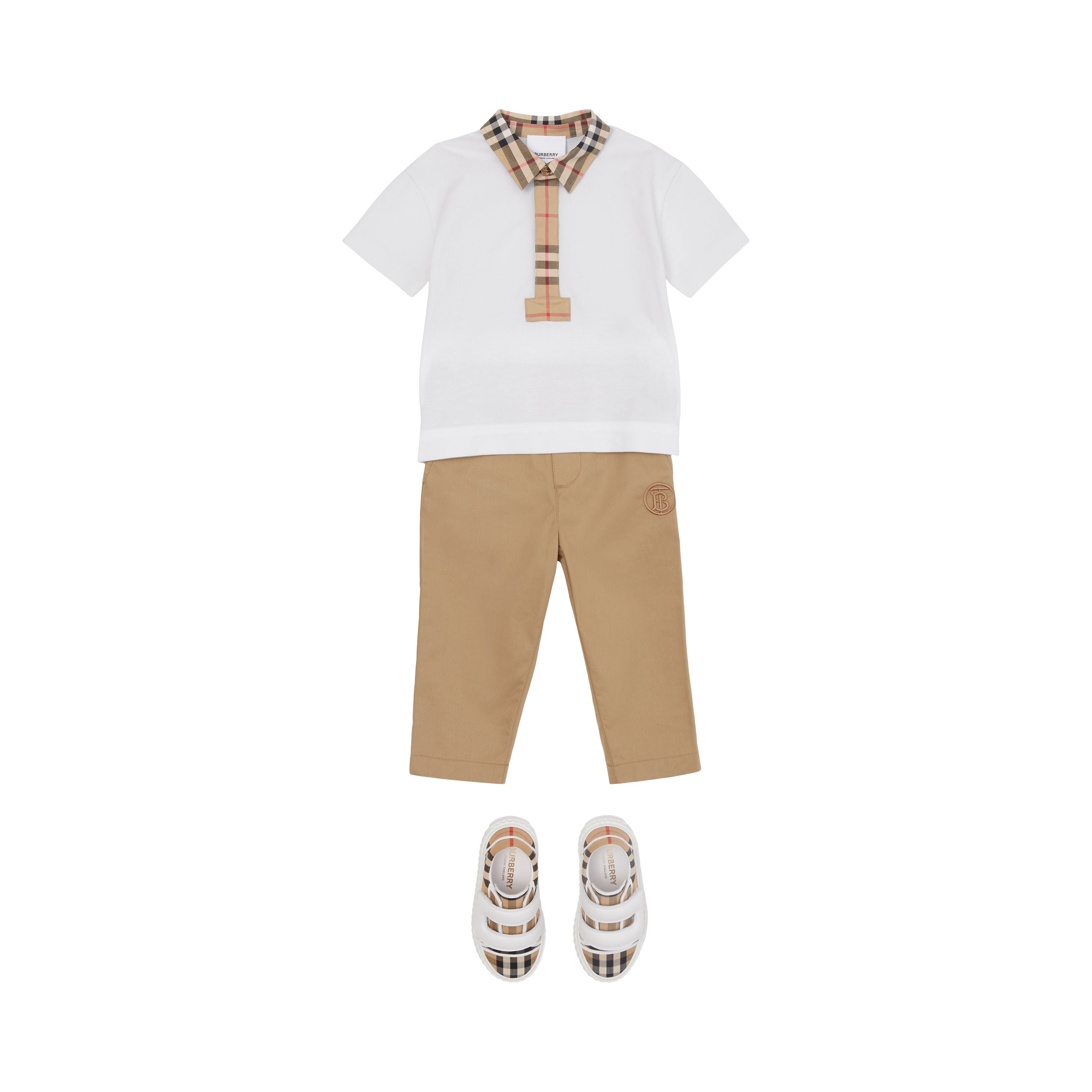 Baby Boys White Cotton Polo Shirt