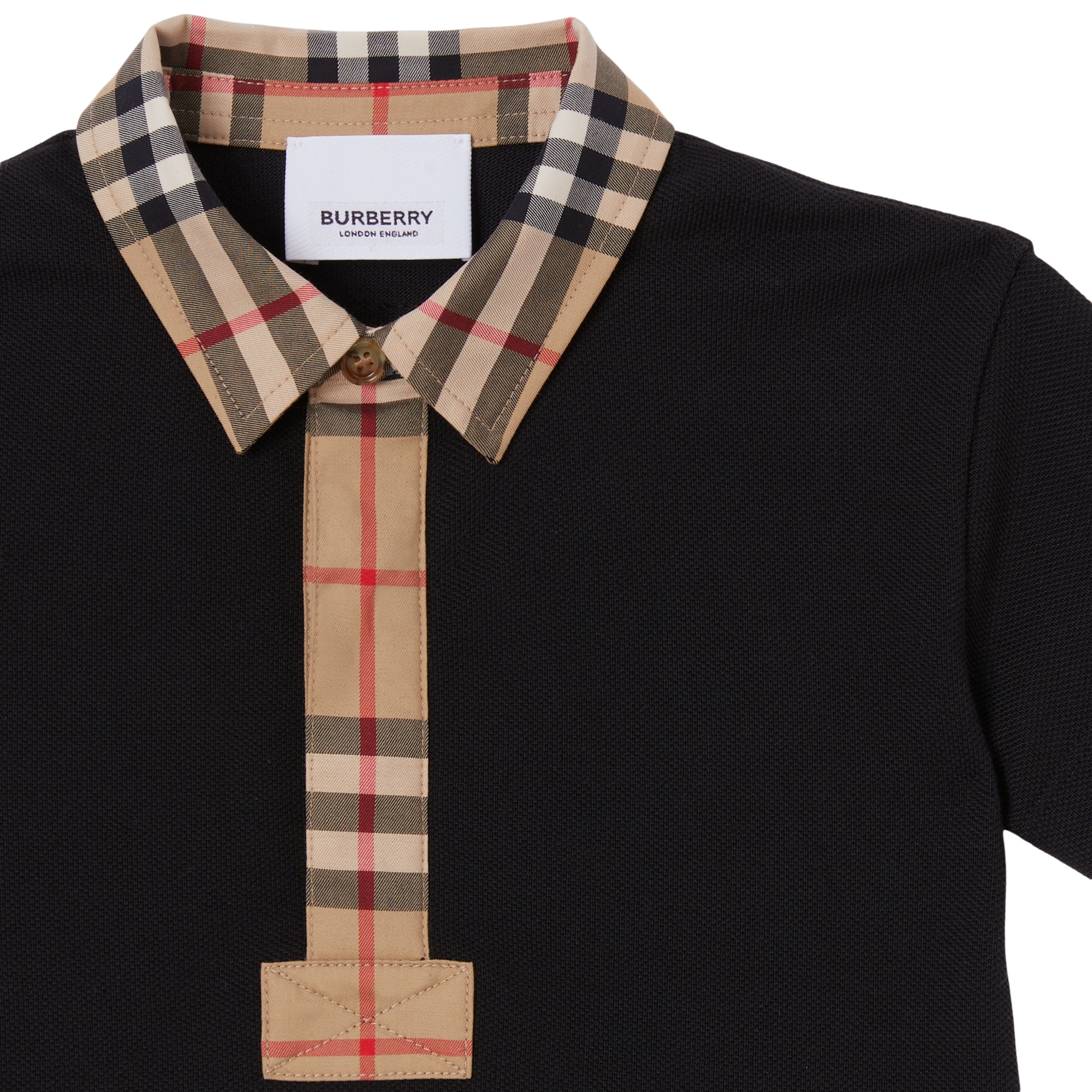 Baby Boys Black Cotton Polo Shirt