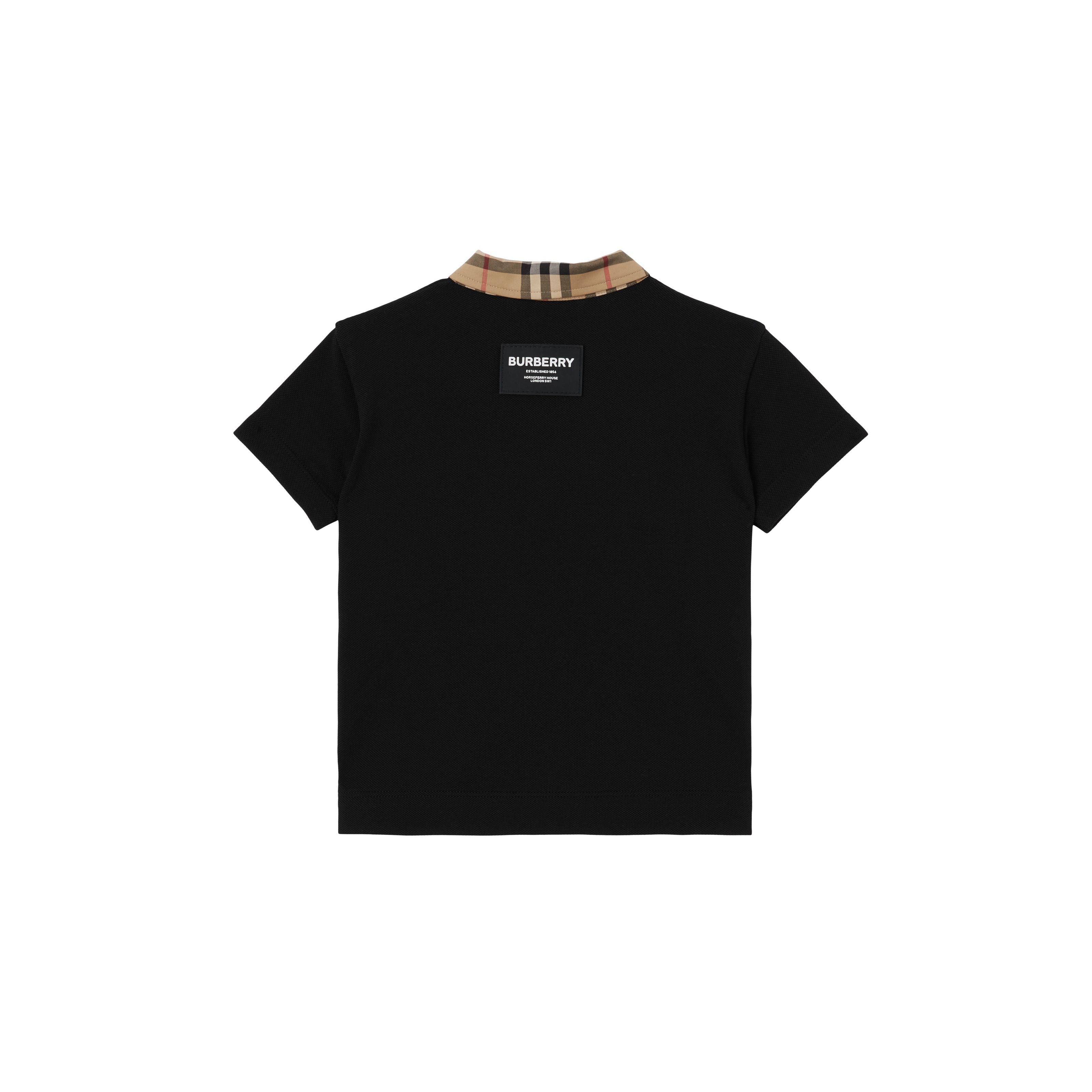 Baby Boys Black Cotton Polo Shirt