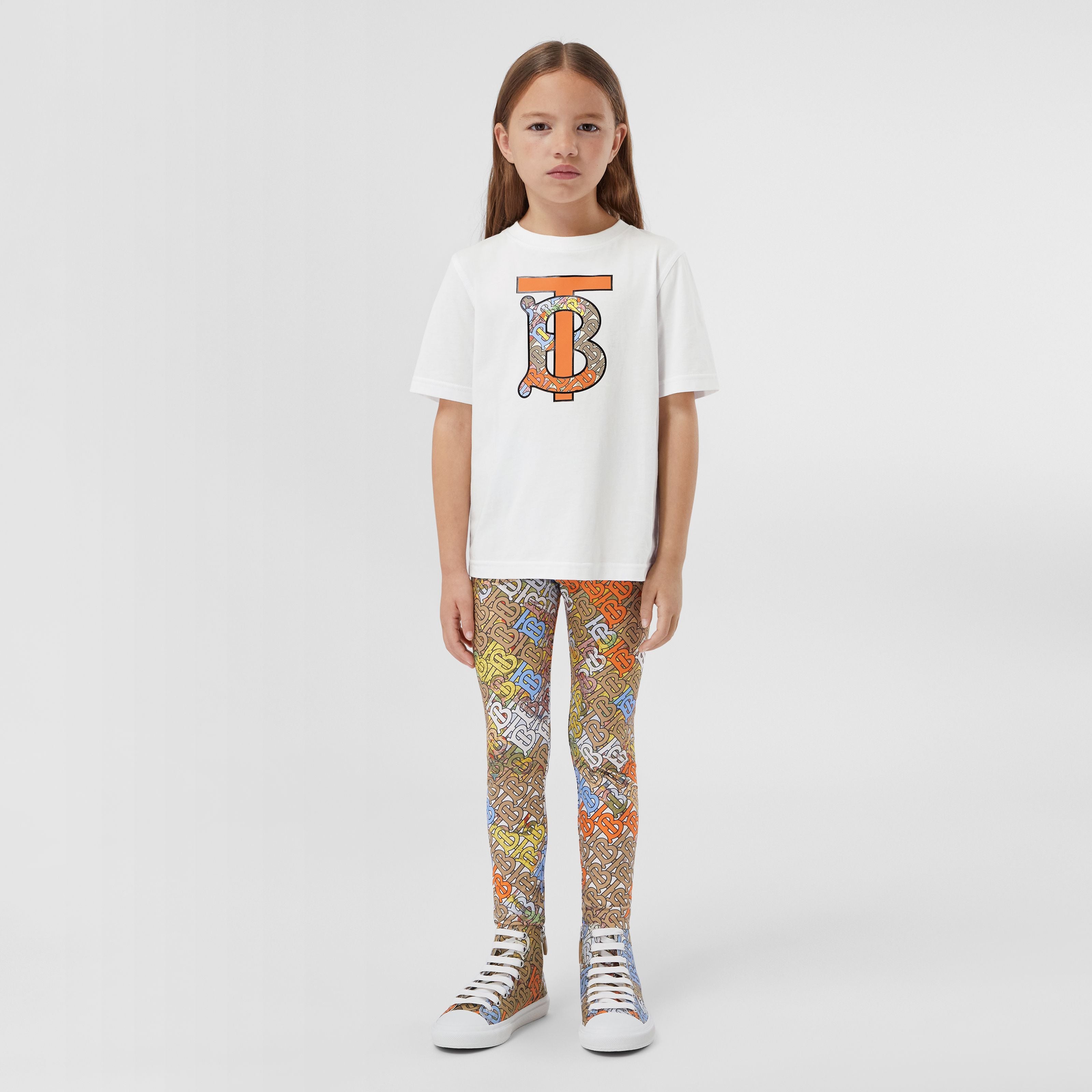 Boys & Girls White Logo Cotton T-Shirt