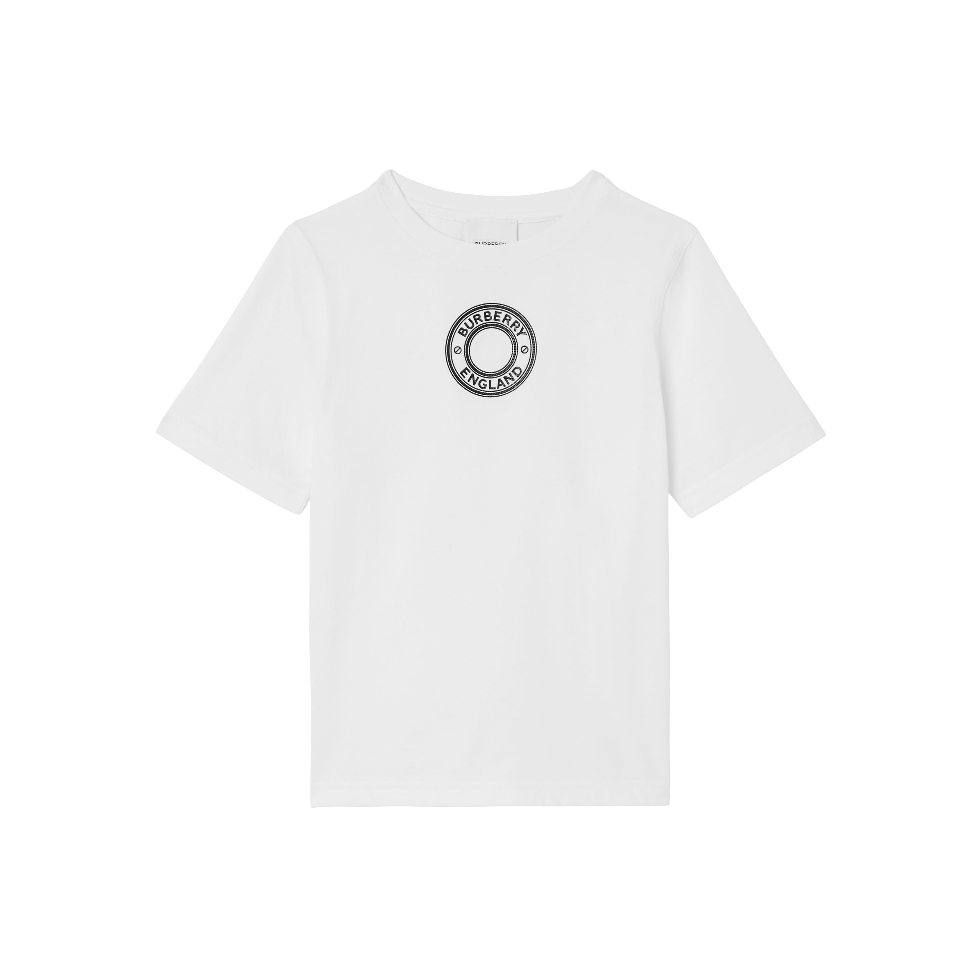 Boys & Girls White Logo Cotton T-Shirt