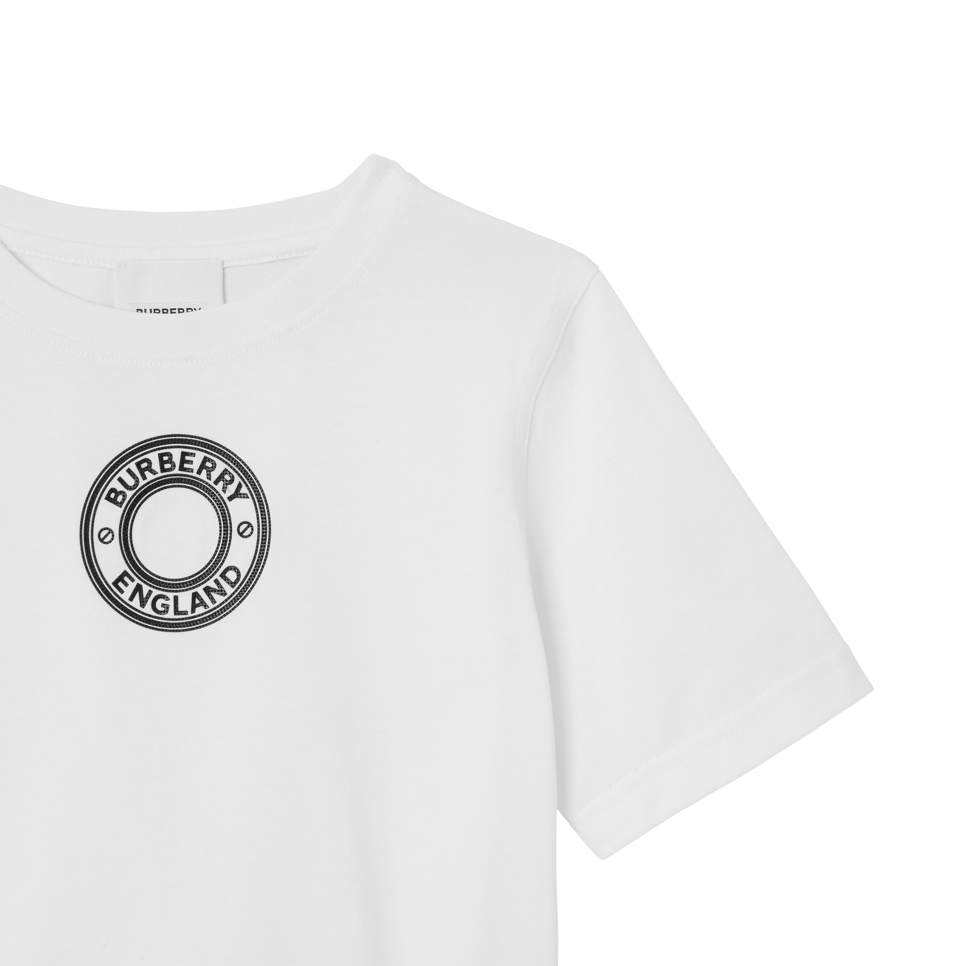 Boys & Girls White Logo Cotton T-Shirt