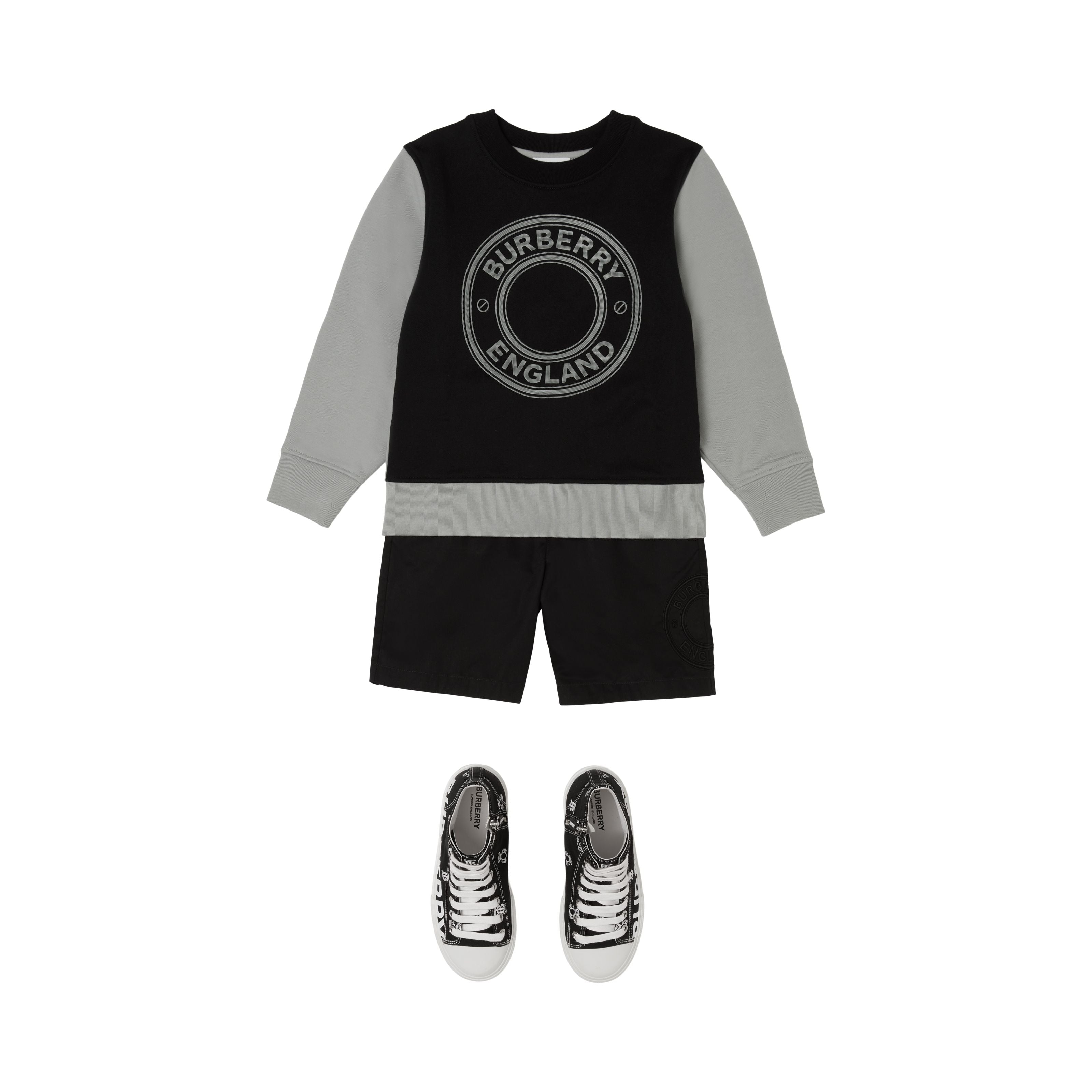 Boys Black Logo Cotton Sweatshirt