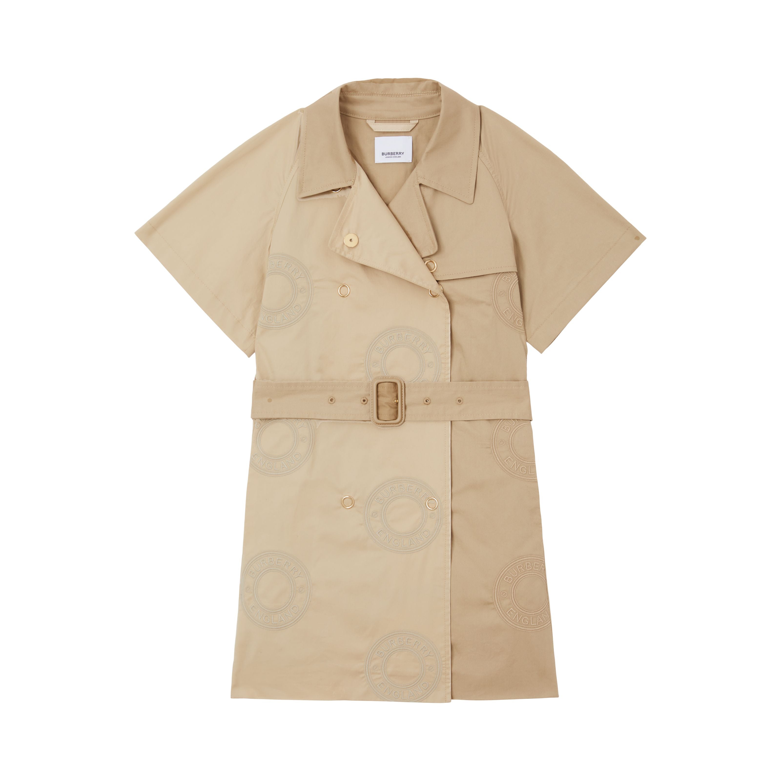 Girls Beige Embroidered Dress