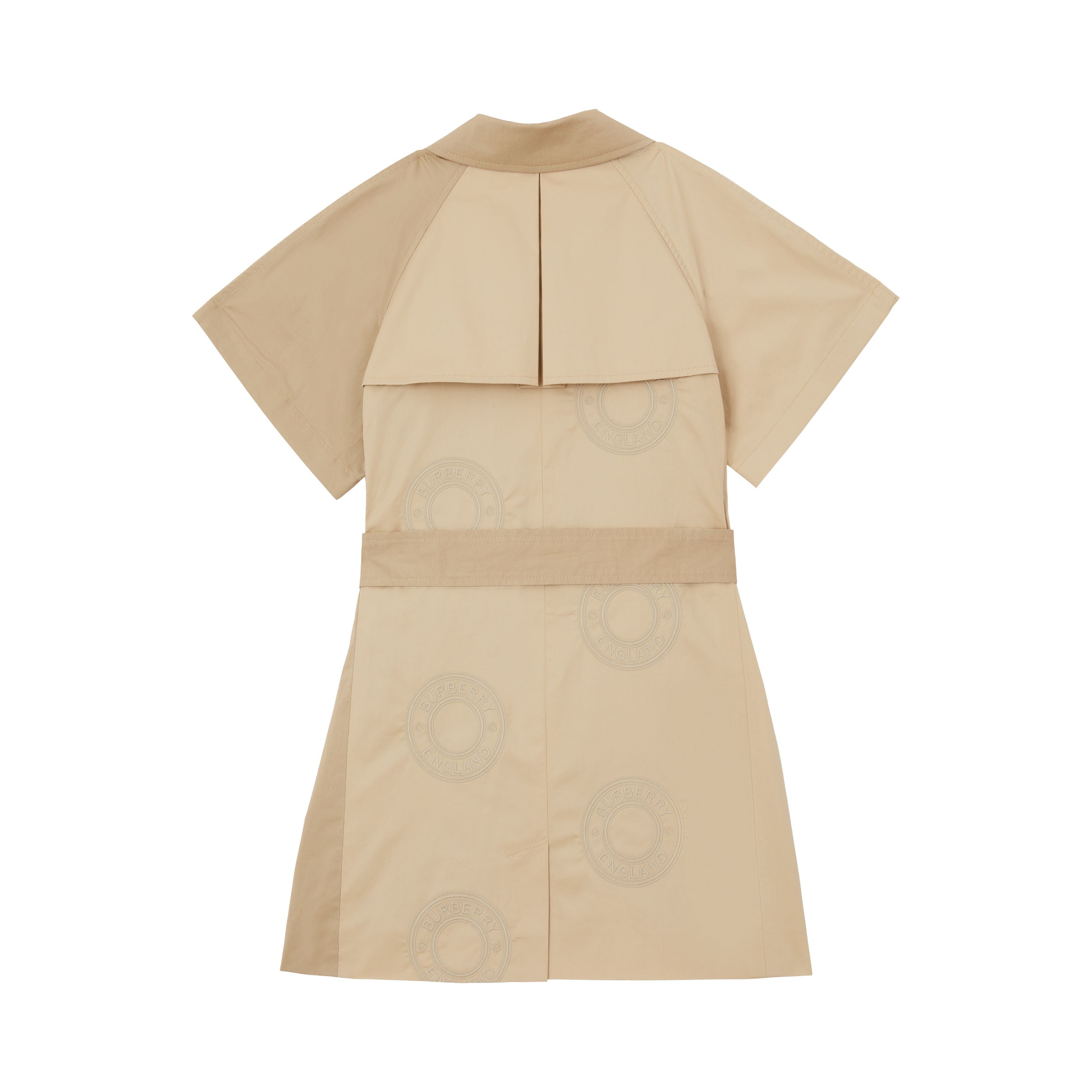 Girls Beige Embroidered Dress