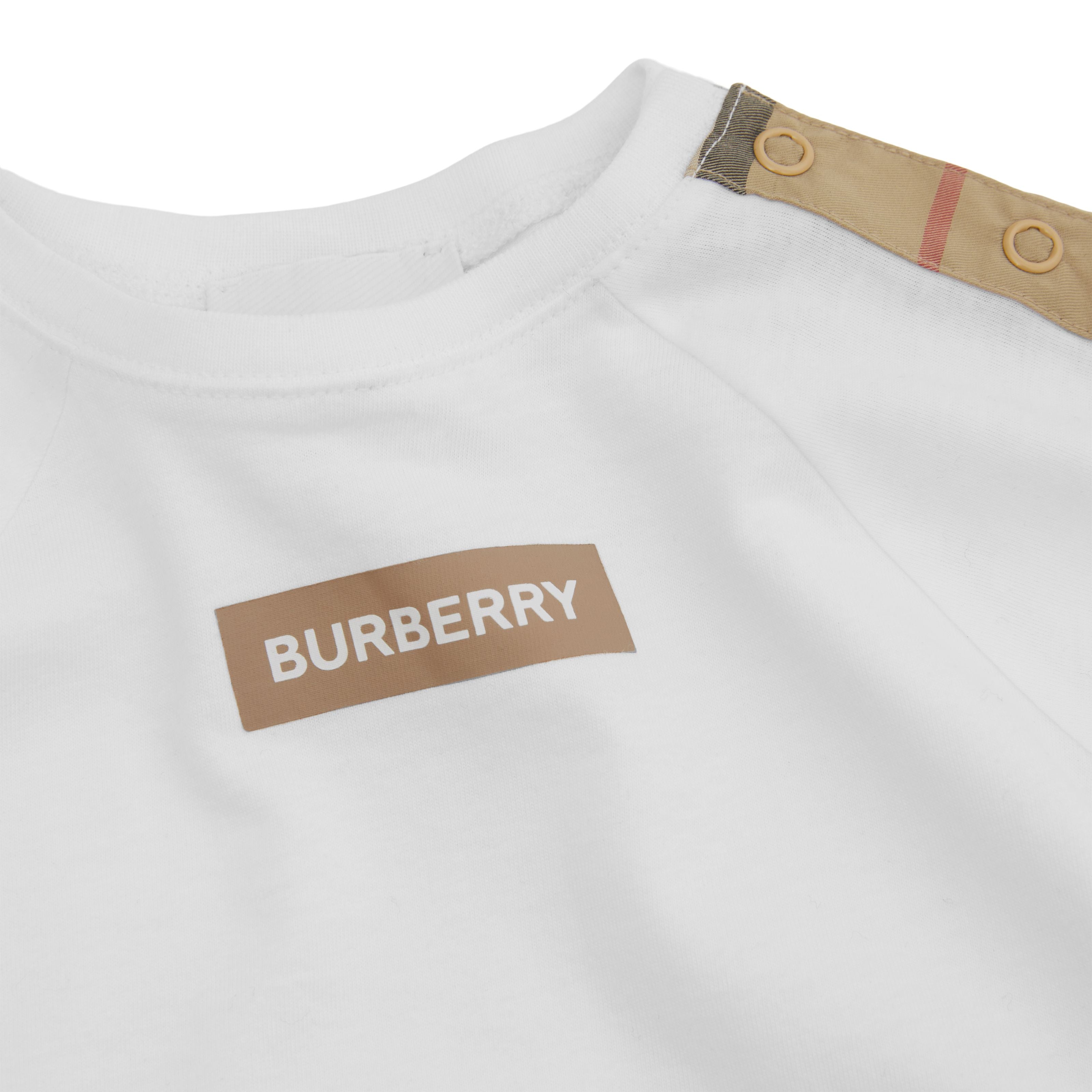 Baby Boys & Girls White Cotton Babysuit