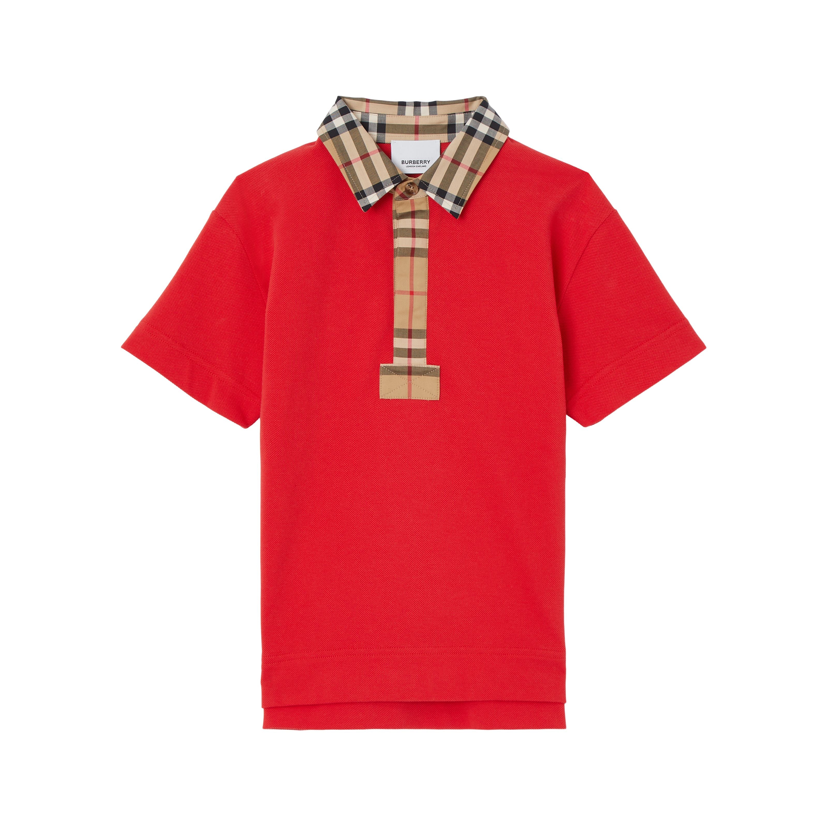 Boys Red Cotton Polo Shirt