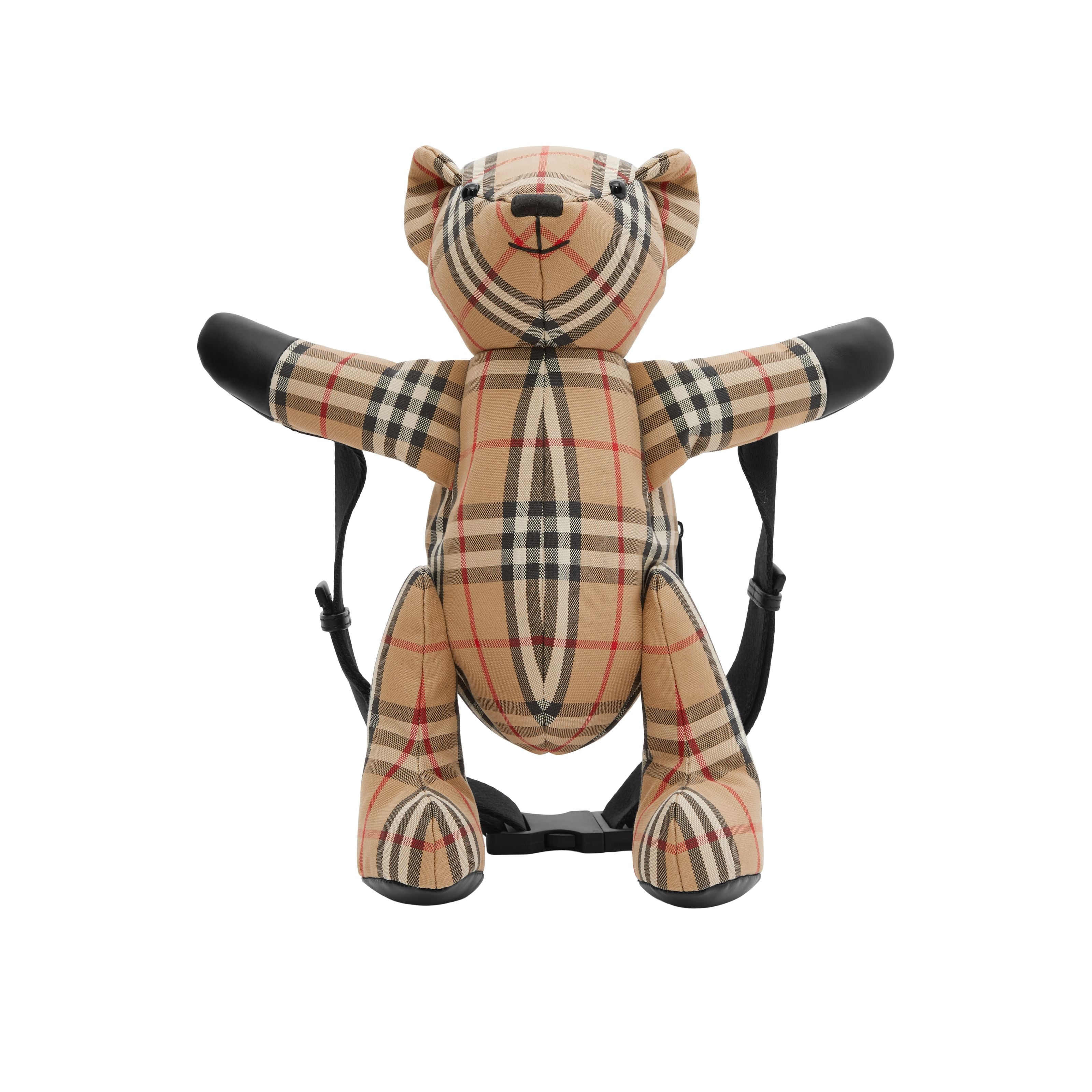Boys & Girls Beige Check Bear Backpack
