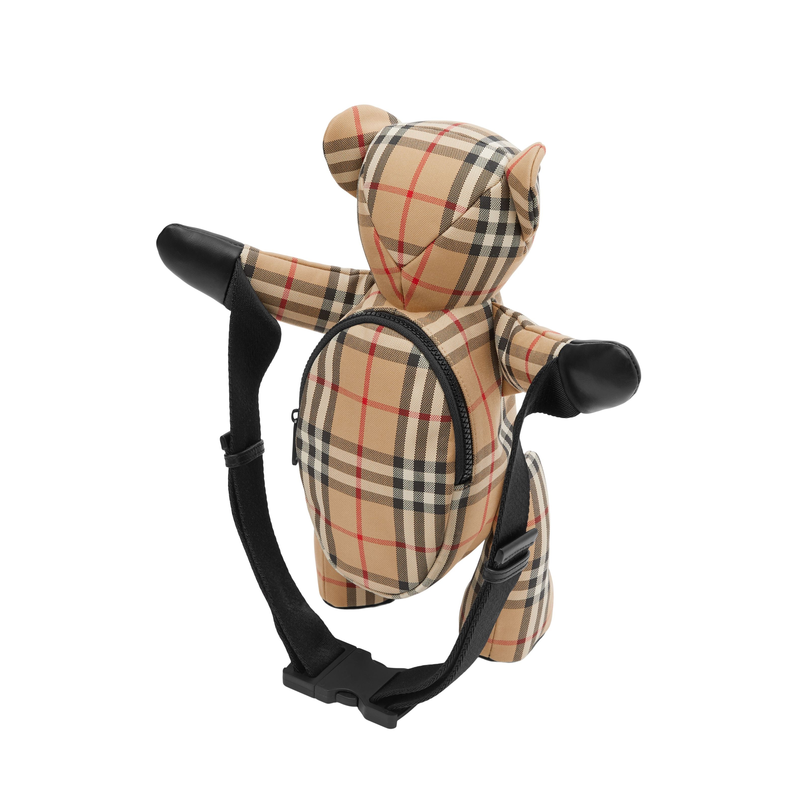 Boys & Girls Beige Check Bear Backpack