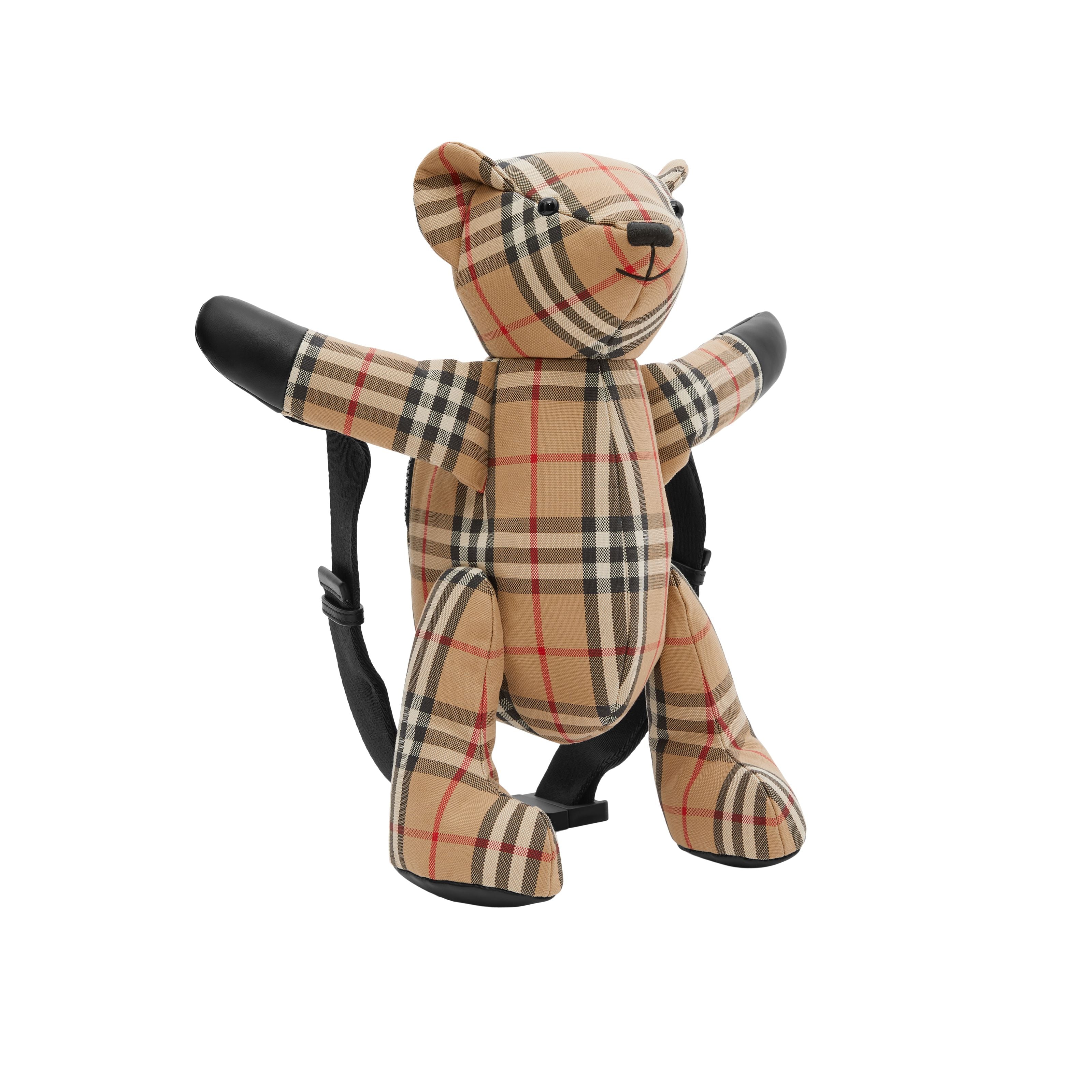 Boys & Girls Beige Check Bear Backpack