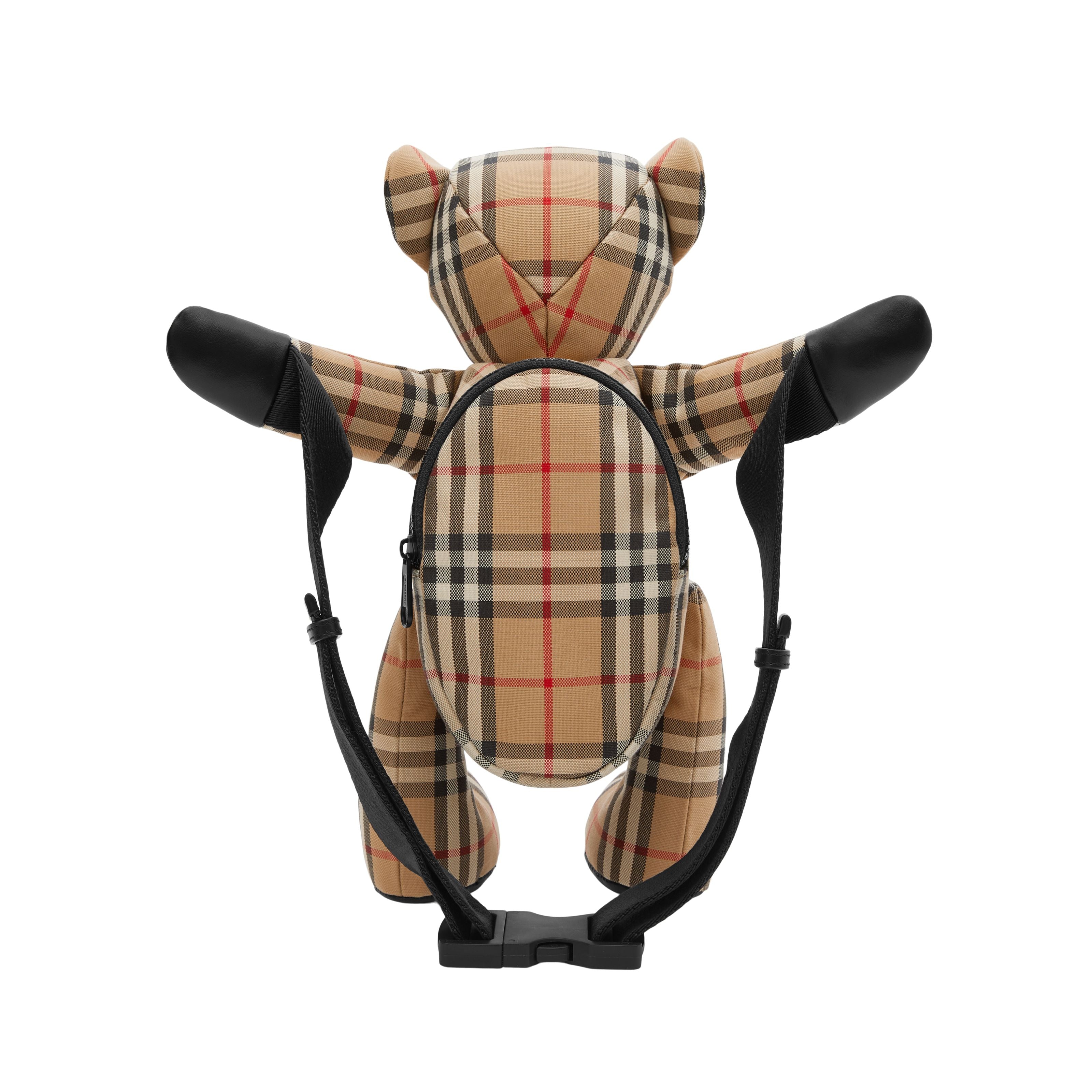 Boys & Girls Beige Check Bear Backpack