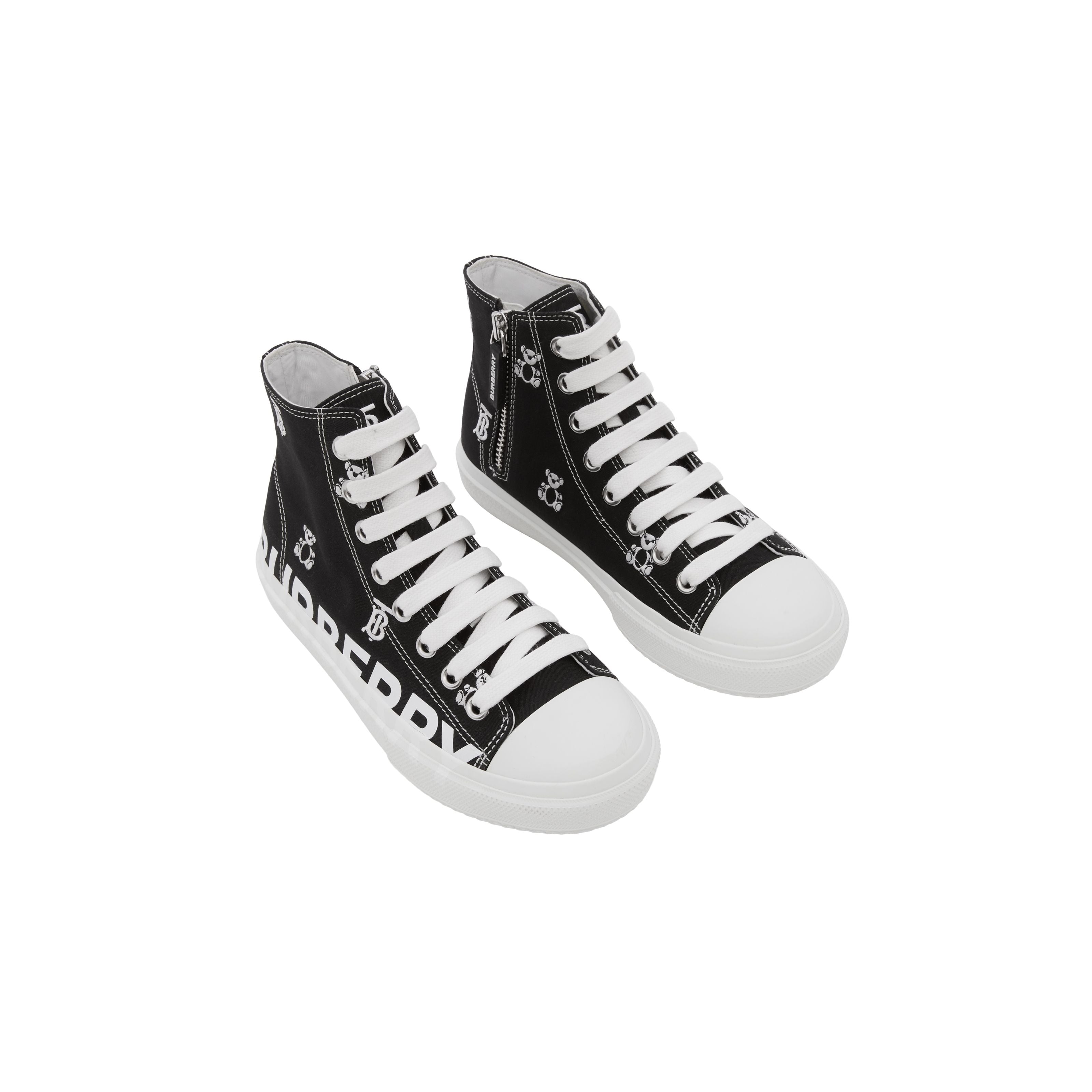 Boys & Girls Black Logo Canvas Shoes