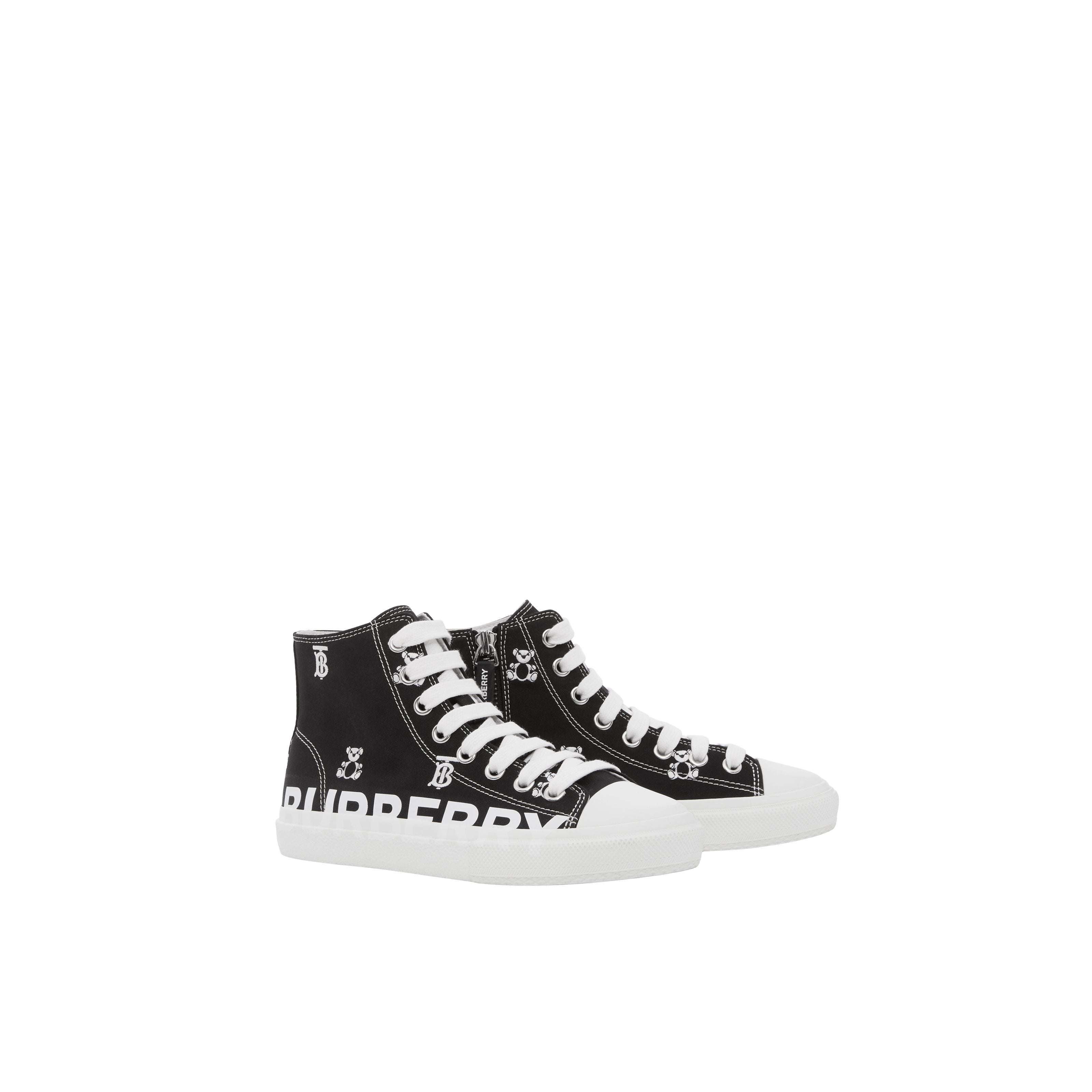 Boys & Girls Black Logo Canvas Shoes