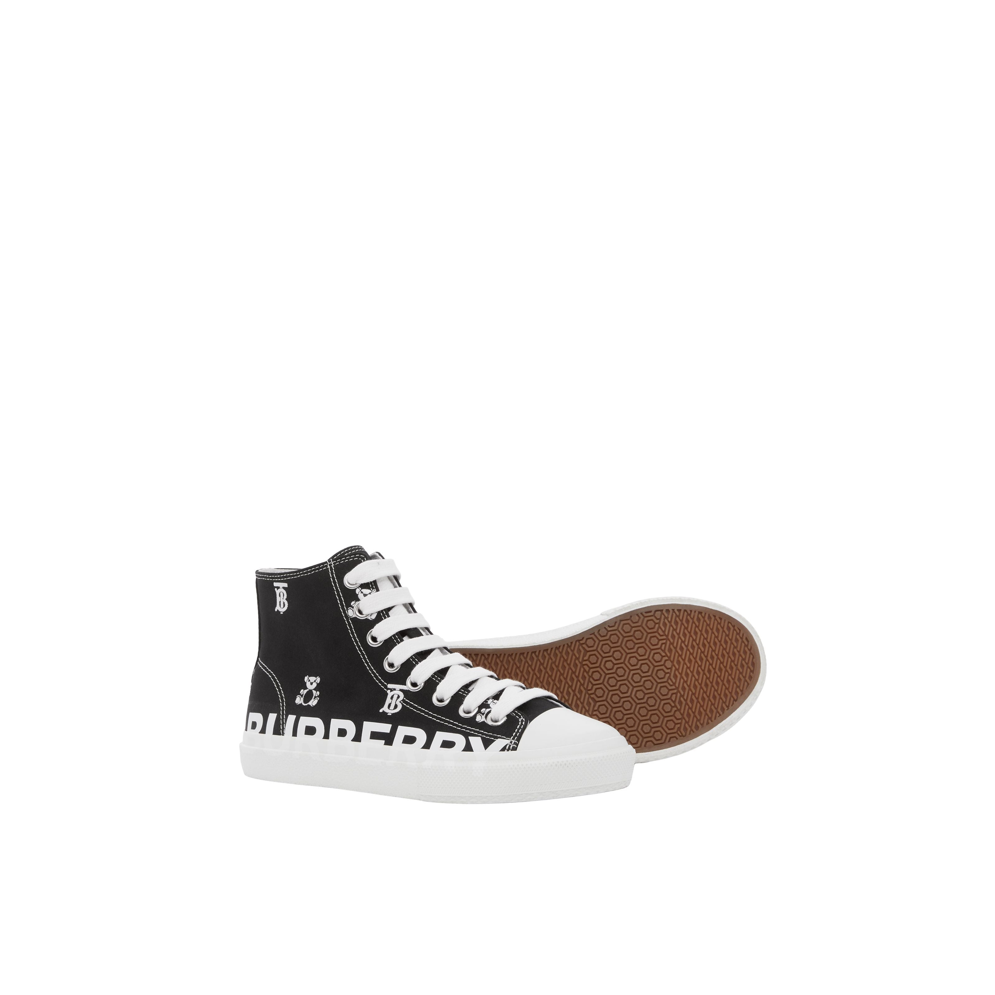 Boys & Girls Black Logo Canvas Shoes
