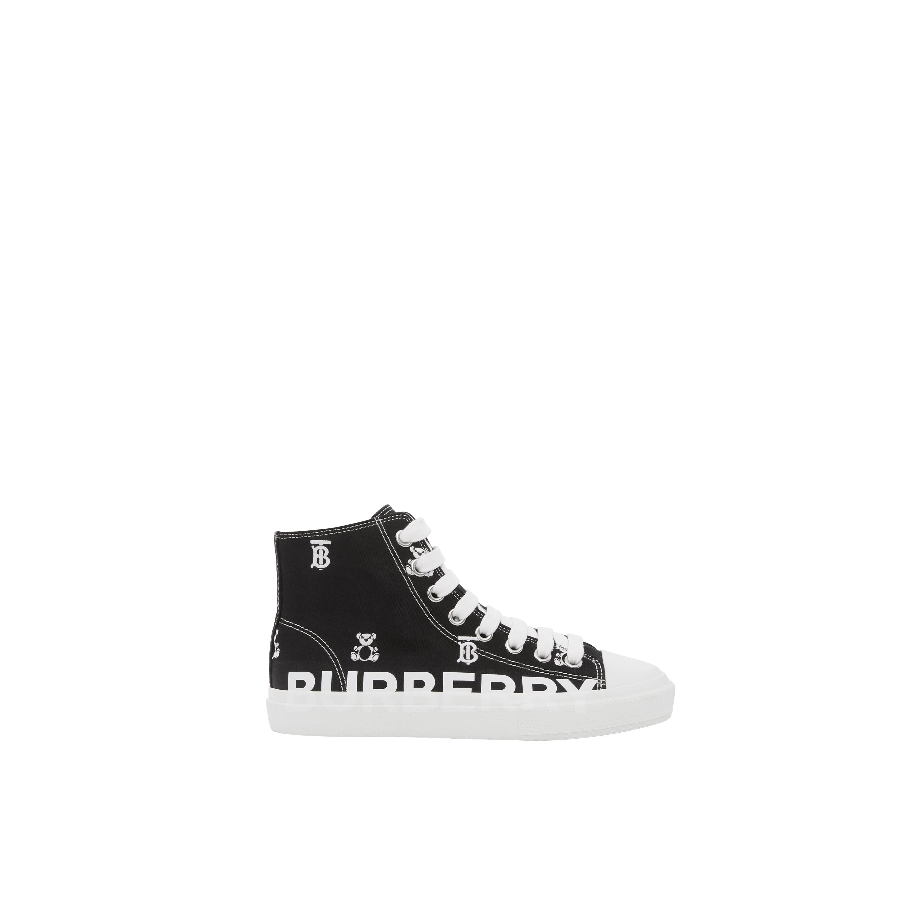 Boys & Girls Black Logo Canvas Shoes