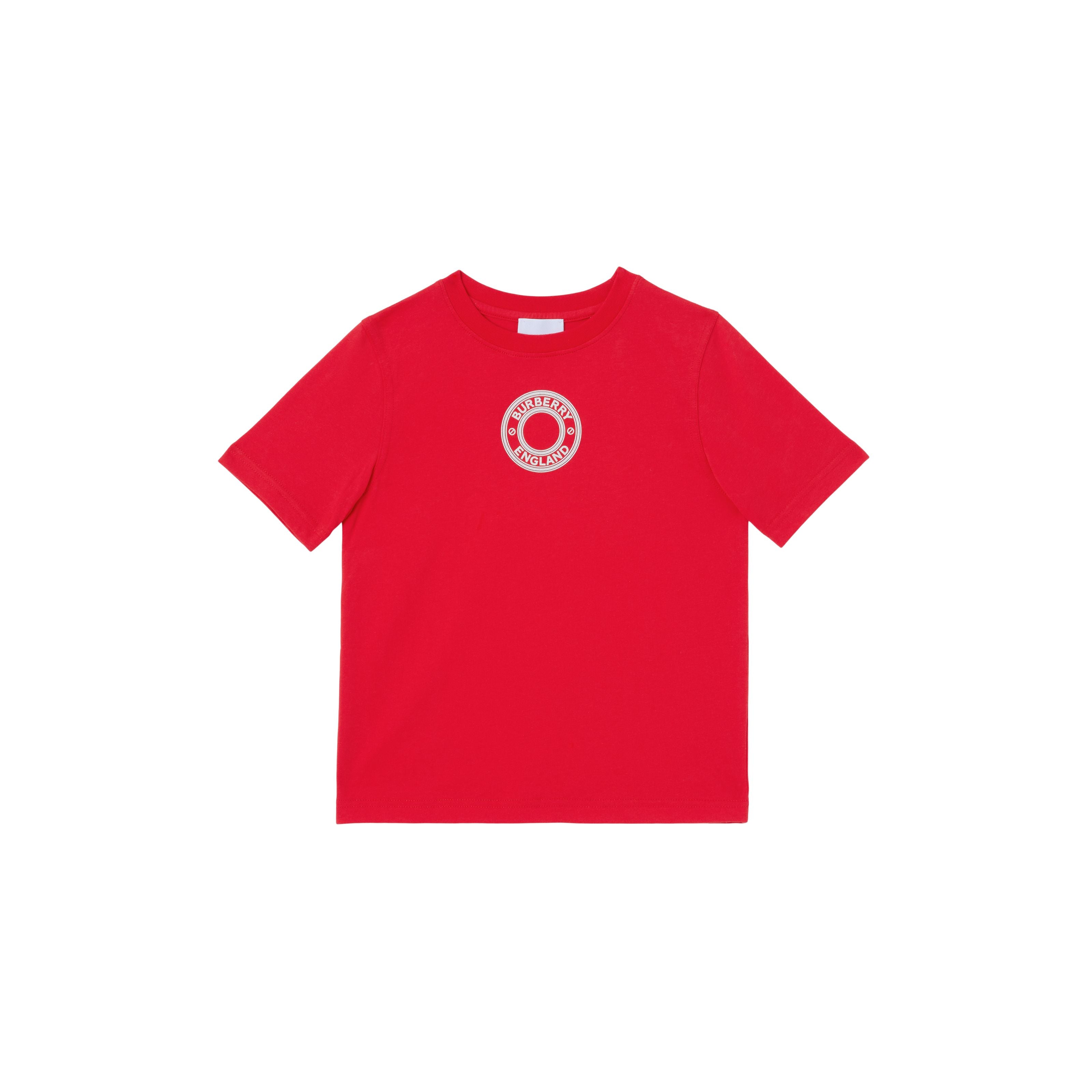Boys & Girls Red Logo Cotton T-Shirt