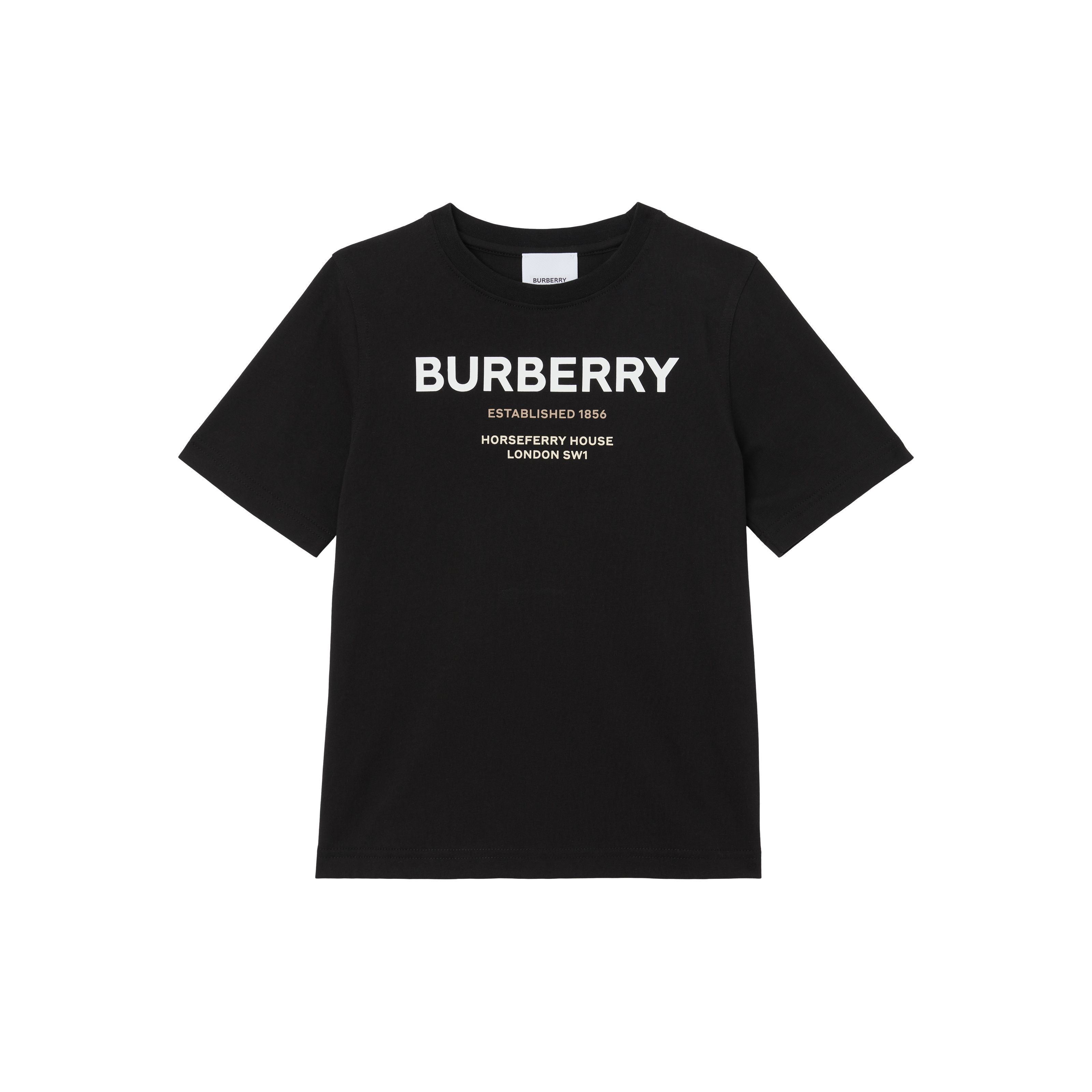 Boys & Girls Black Cotton T-Shirt