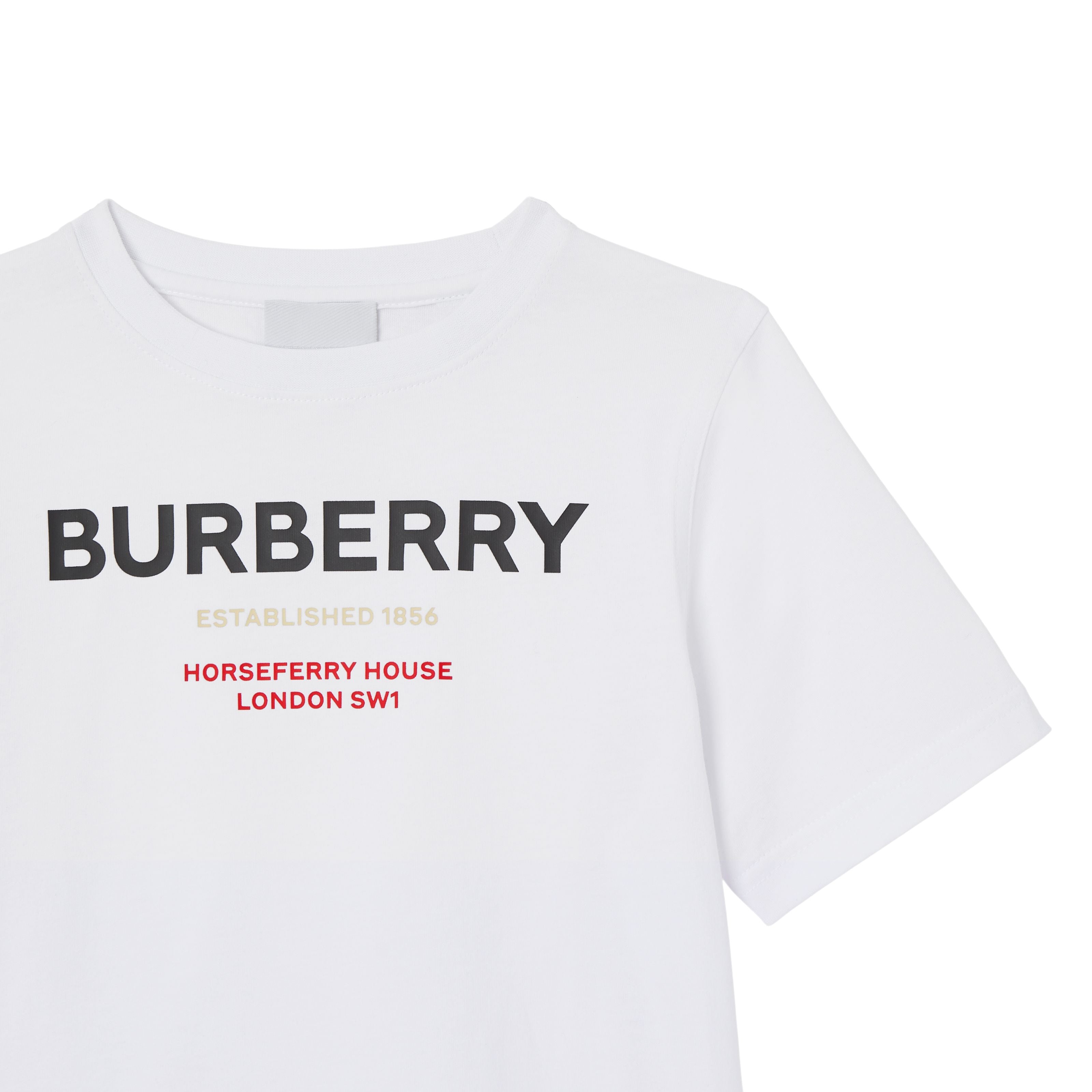 Boys & Girls White Logo Cotton T-Shirt