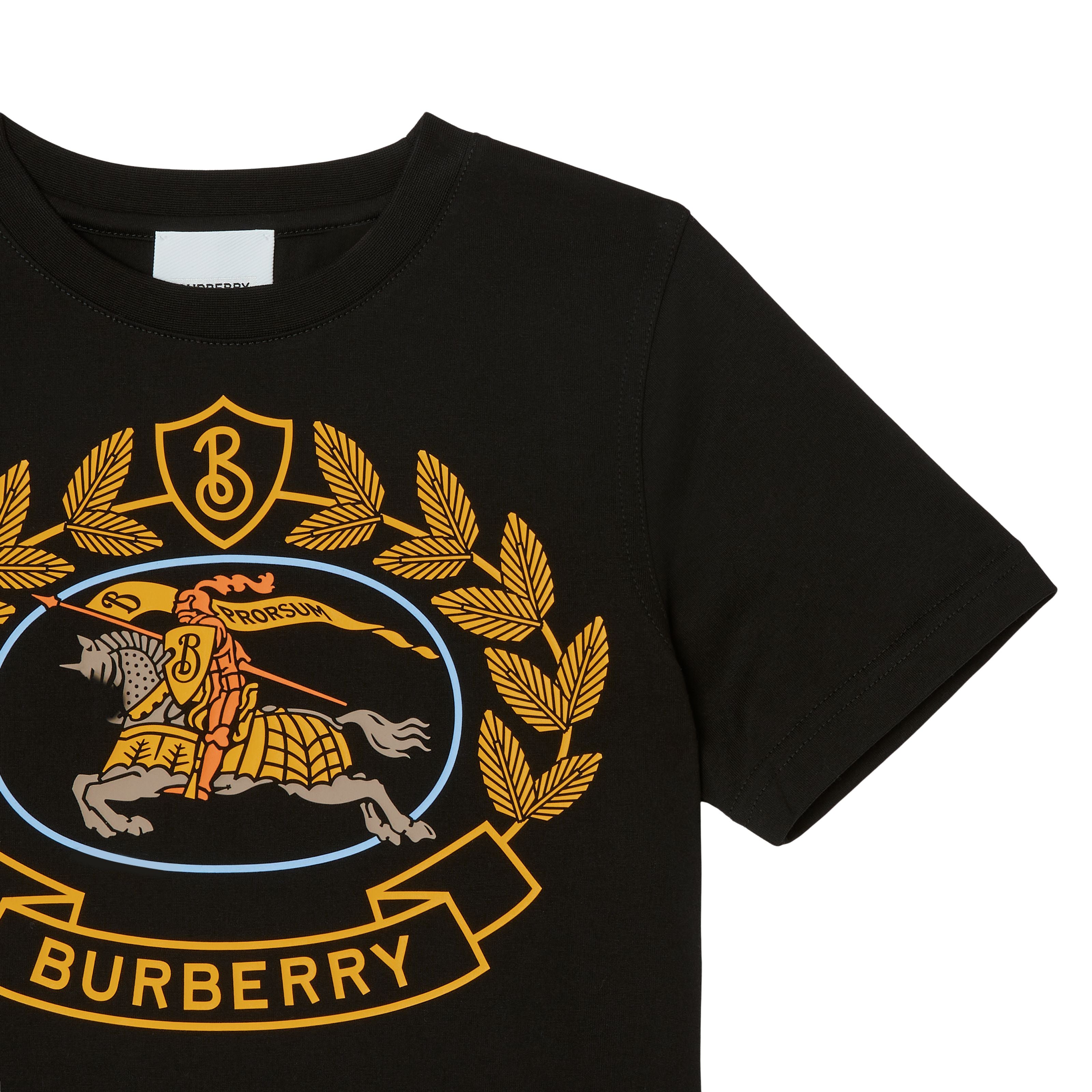 Boys & Girls Black Printed Cotton T-Shirt